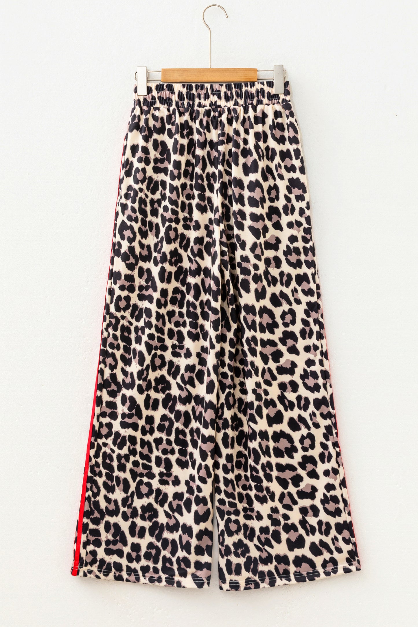 Rose Side Stripe Leopard Wide Leg Trousers-Bottoms/Pants & Culotte-[Adult]-[Female]-2022 Online Blue Zone Planet