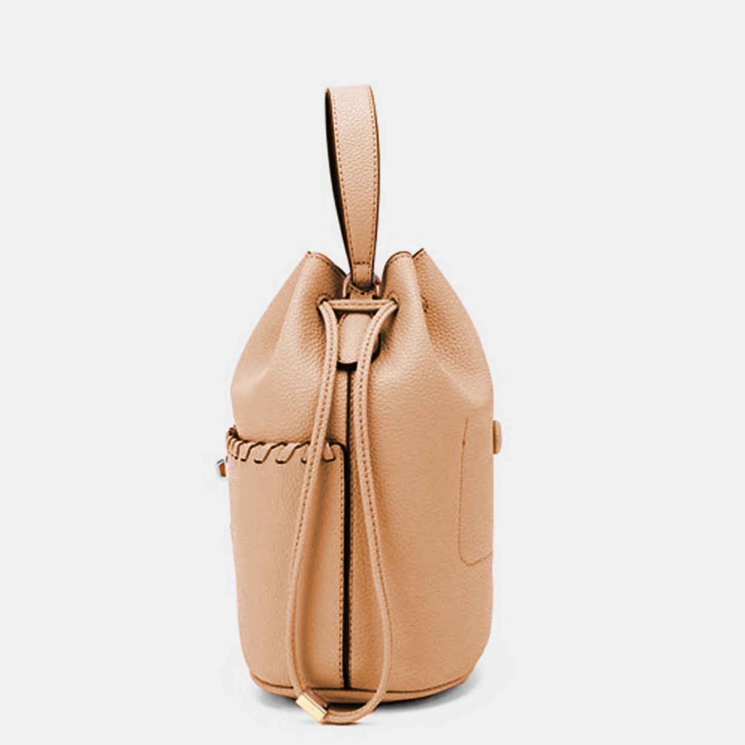 Nicole Lee USA Drawstring Bucket Bag-HANDBAGS-[Adult]-[Female]-Taupe-One Size-2022 Online Blue Zone Planet