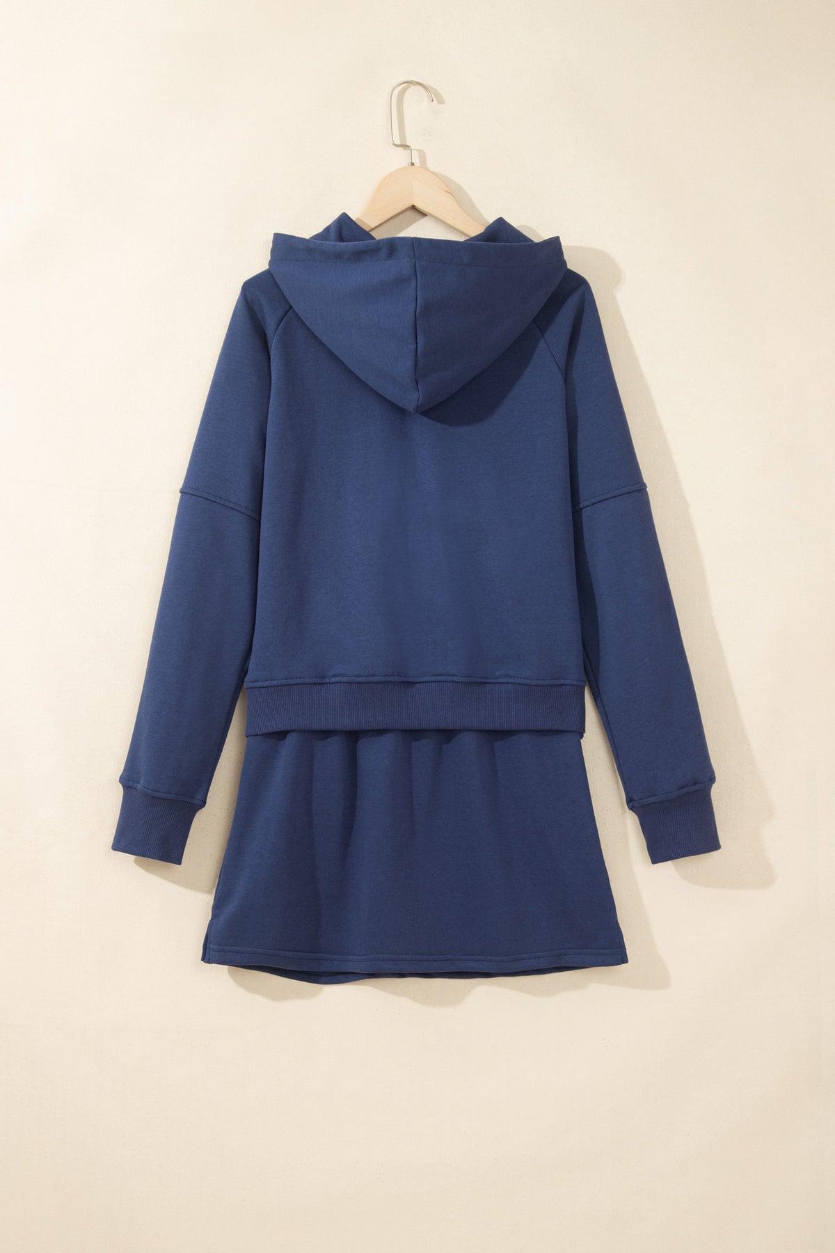 Light Grey Long Sleeve Zip-Up Top Elastic Waist Skort Set-Two Piece Sets/Two Piece Dresses-[Adult]-[Female]-2022 Online Blue Zone Planet