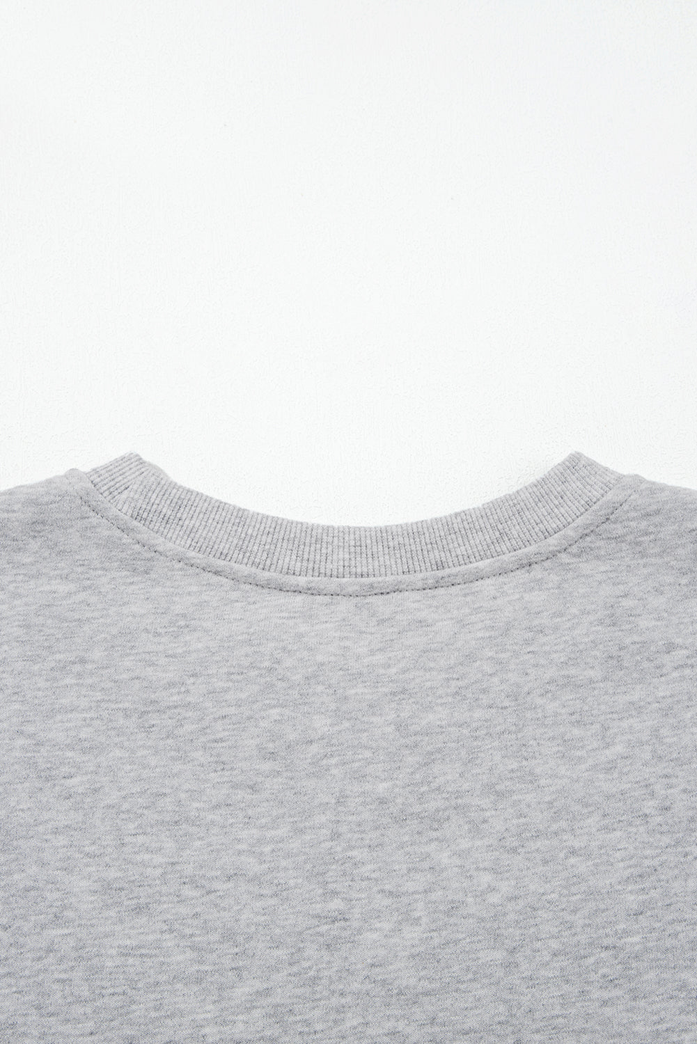 Light Grey Contrast Bow Applique Drop Sleeve Round Neck Sweatshirt-Tops/Sweatshirts & Hoodies-[Adult]-[Female]-2022 Online Blue Zone Planet
