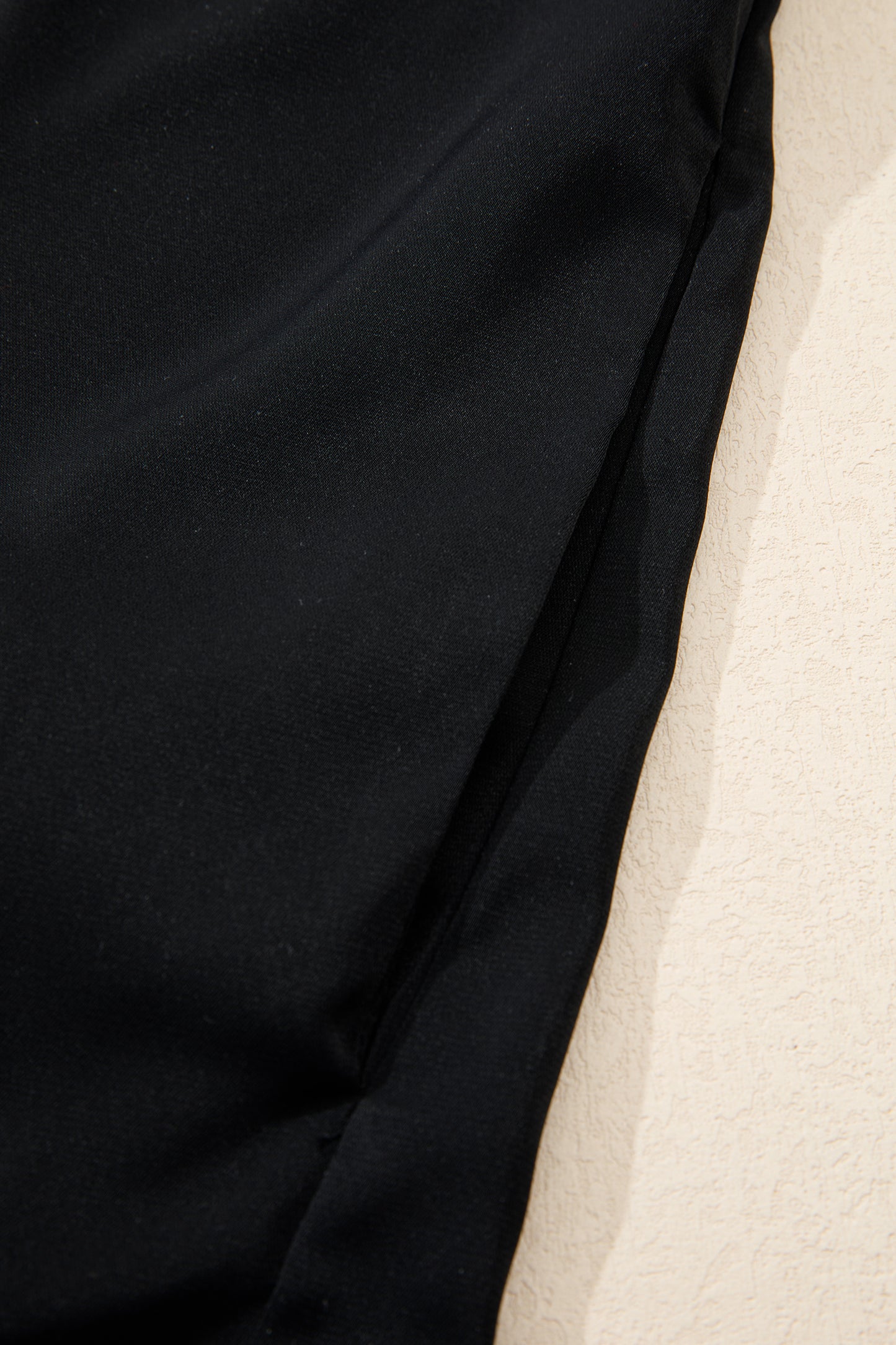 Black Plus Size Leopard Patchwork V Neck 3/4 Sleeve Ruffle Hem Mini Dress-TOPS / DRESSES-[Adult]-[Female]-2022 Online Blue Zone Planet