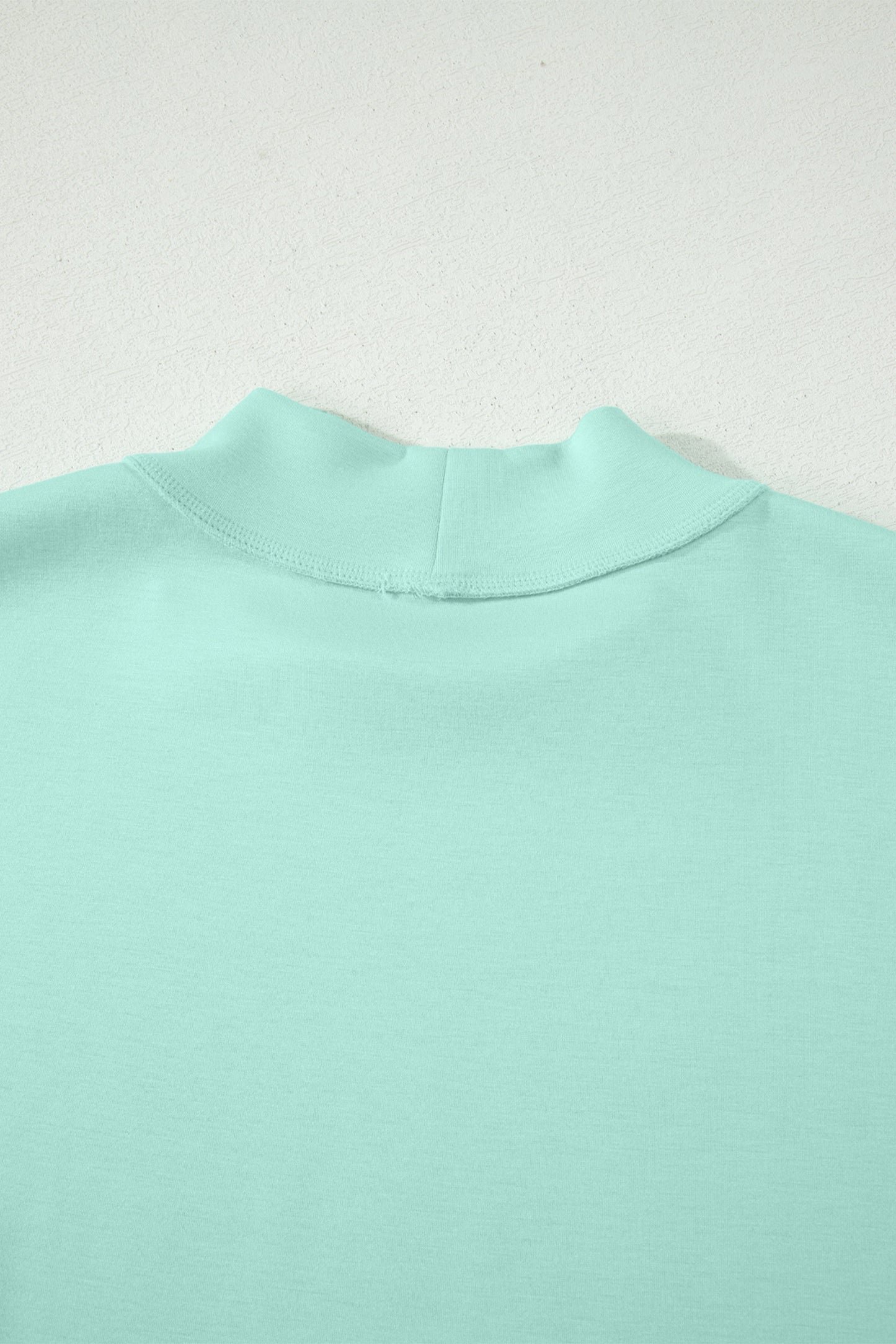 Light Pink Solid Color Exposed Seam Mock Neck Oversize Tee Casual Shorts 2pcs Outfit-Two Piece Sets/Short Sets-[Adult]-[Female]-2022 Online Blue Zone Planet
