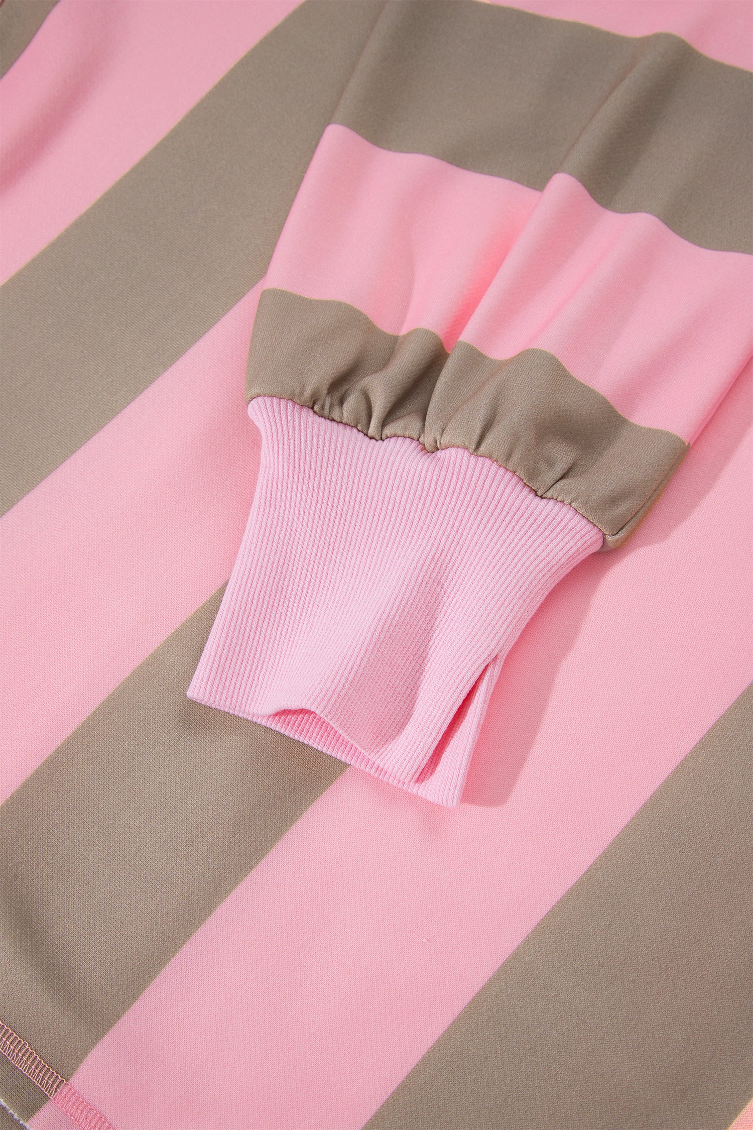 Pink Stripe Striped Colorblock Patch Pocket Split Hem Oversized Long Sleeve Sweatshirt-Tops/Sweatshirts & Hoodies-[Adult]-[Female]-2022 Online Blue Zone Planet