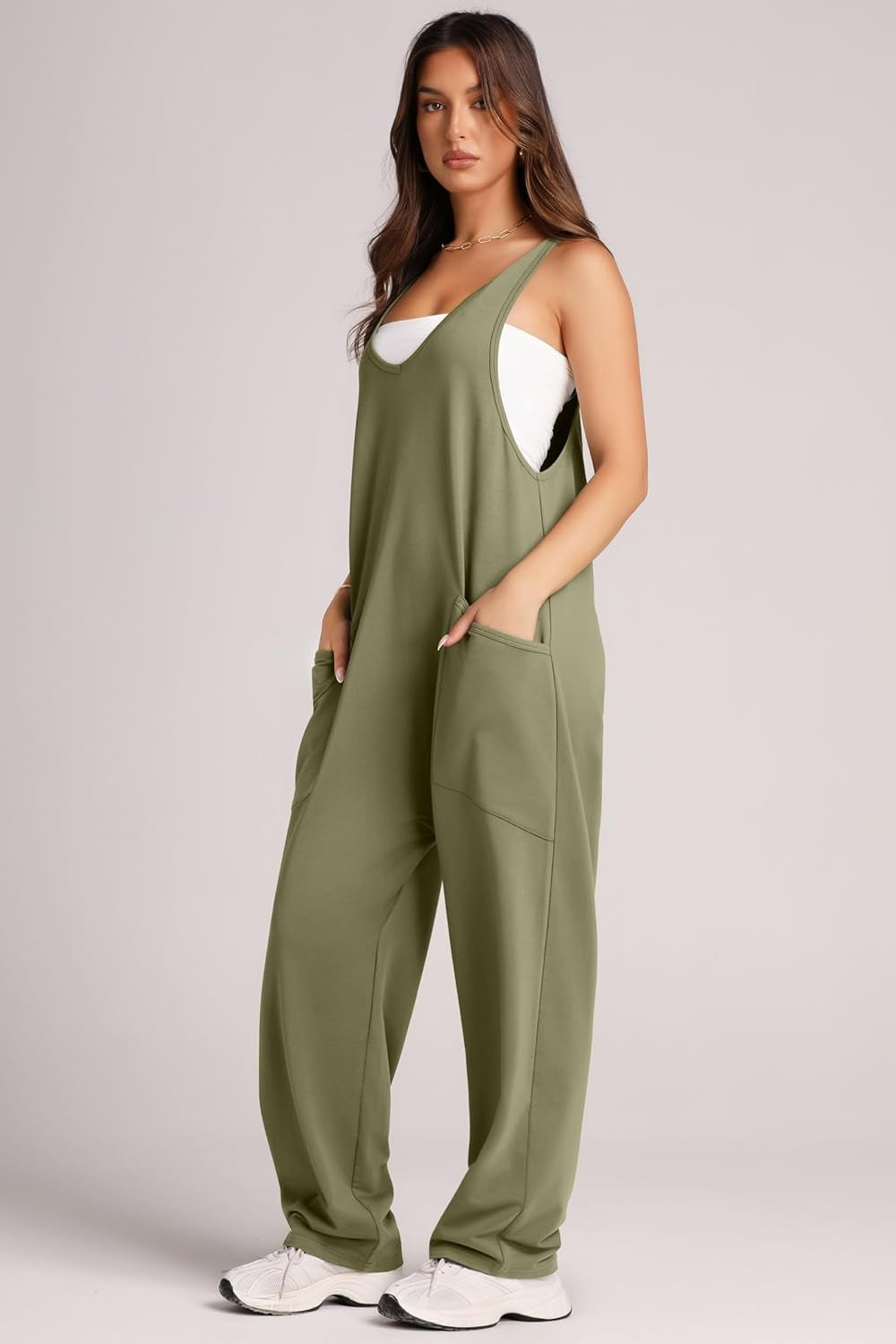 Blue Zone Planet | Wide Strap Jumpsuit with Pockets-TOPS / DRESSES-[Adult]-[Female]-2022 Online Blue Zone Planet