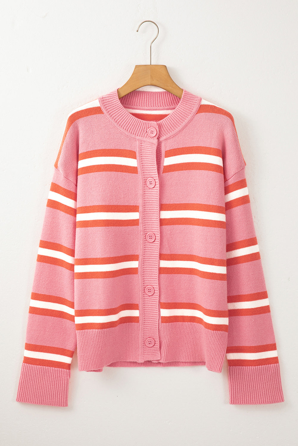 Striped Button Down Long Sleeve Cardigan-TOPS / DRESSES-[Adult]-[Female]-2022 Online Blue Zone Planet