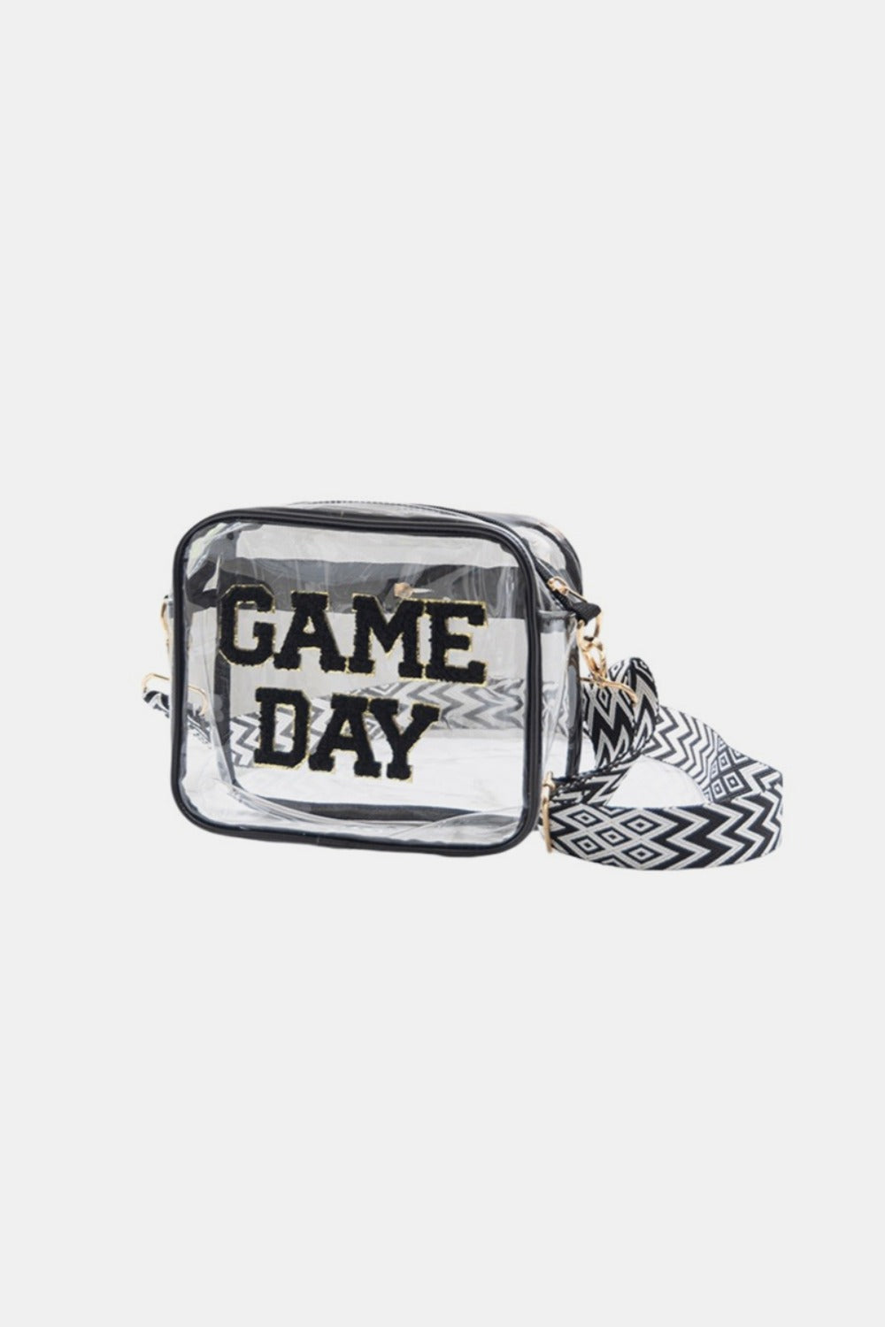 Blue Zone Planet | Zenana GAME DAY Stadium Approved Transparent Crossbody Bag-Handbags-[Adult]-[Female]-Black-One Size-2022 Online Blue Zone Planet