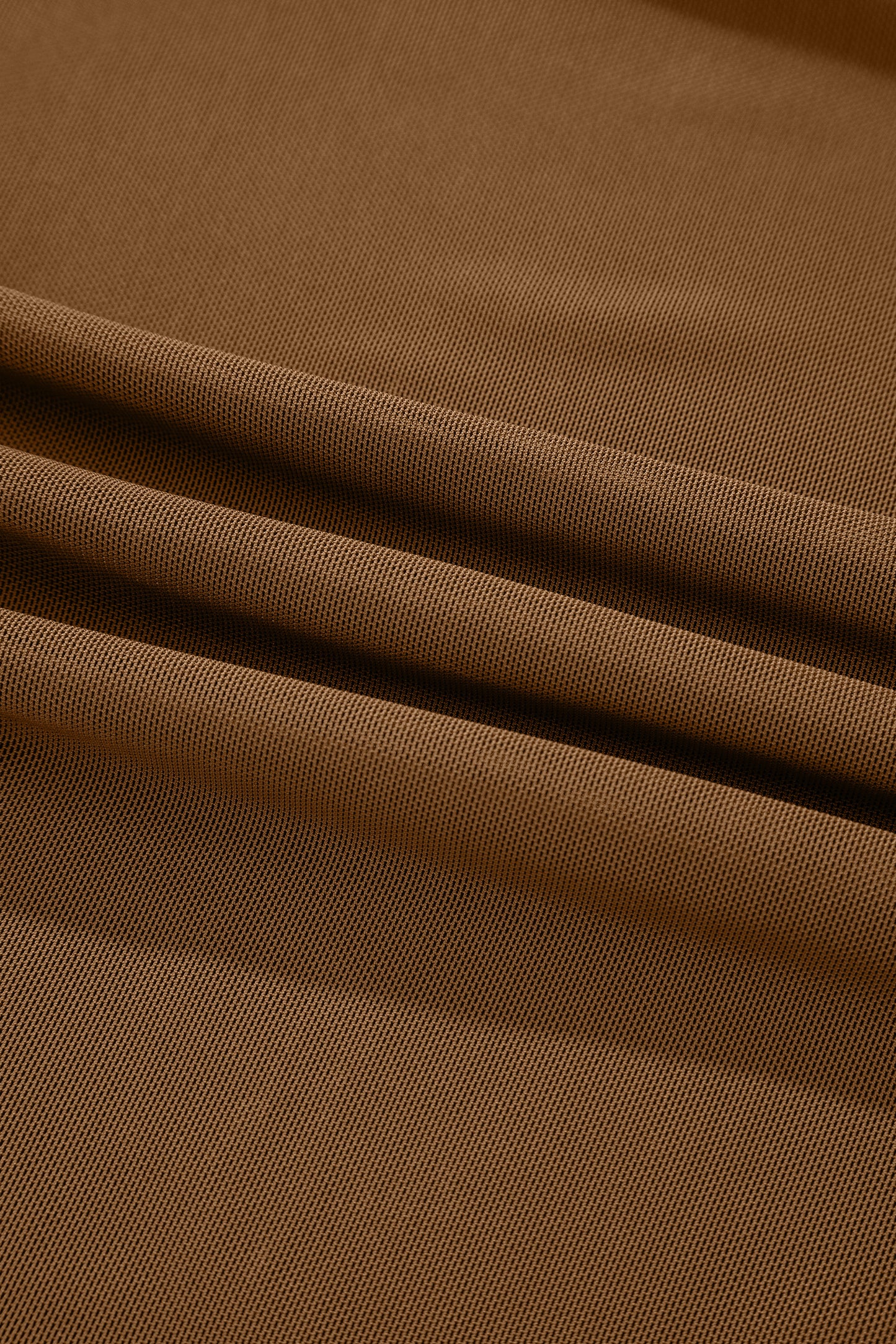 Coffee Sheer Mesh Patchwork High Neck Long Sleeve Top-Tops/Long Sleeve Tops-[Adult]-[Female]-2022 Online Blue Zone Planet