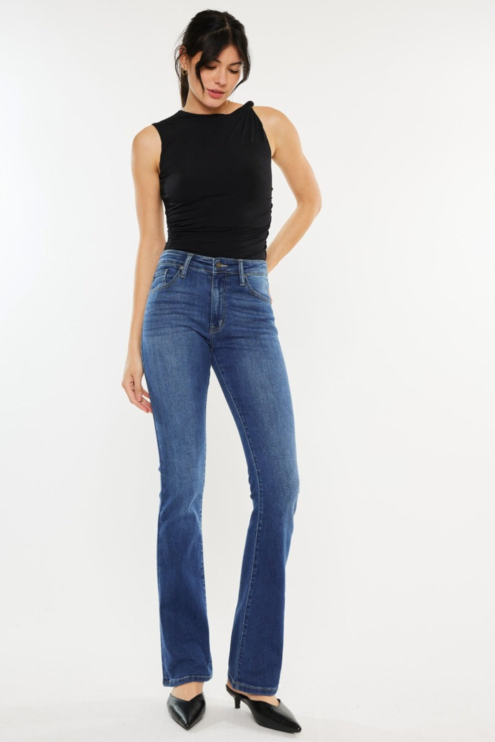 Kancan High Rise Slim Bootcut Jeans-BOTTOMS SIZES SMALL MEDIUM LARGE-[Adult]-[Female]-2022 Online Blue Zone Planet