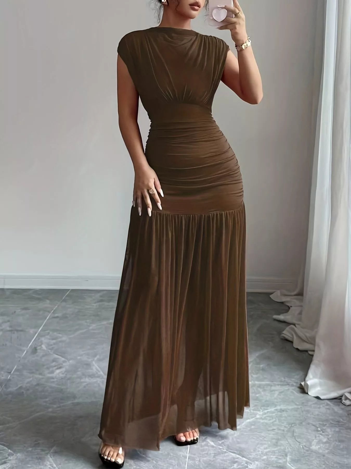 maxi ruched bodycon dress Sinuous Ruched Bodycon Maxi Dress kalisa