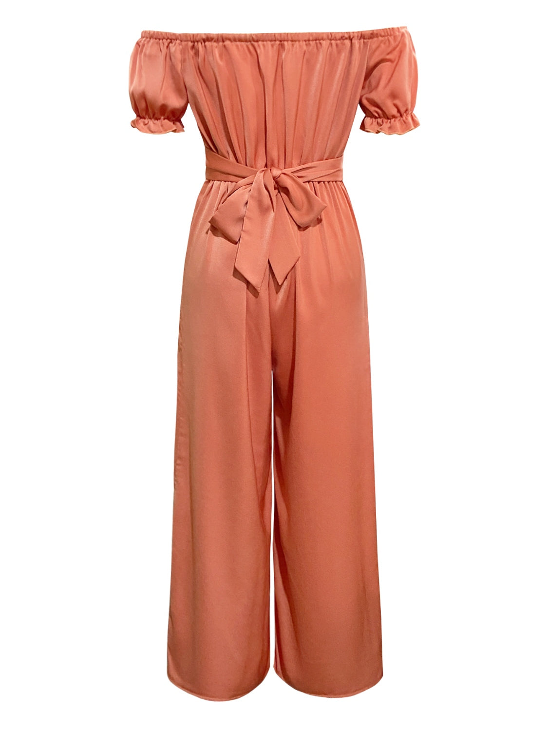 Off-Shoulder Short Sleeve Wide Leg Jumpsuit-TOPS / DRESSES-[Adult]-[Female]-2022 Online Blue Zone Planet