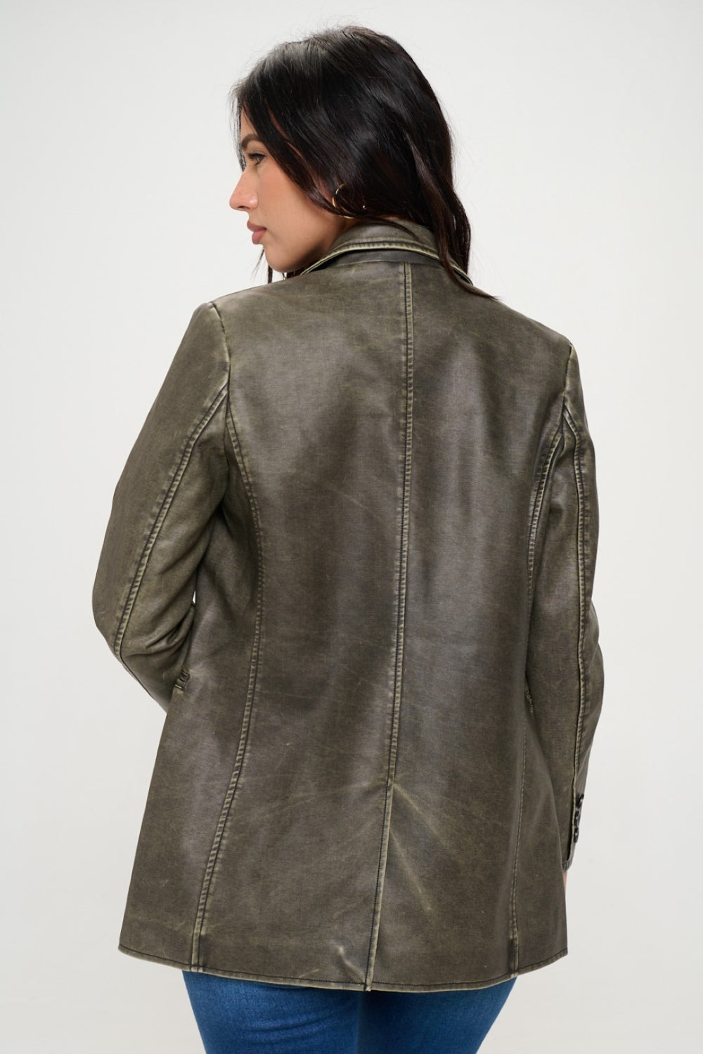 Coalition LA Single-Breasted Vegan Leather Blazer-TOPS / DRESSES-[Adult]-[Female]-2022 Online Blue Zone Planet