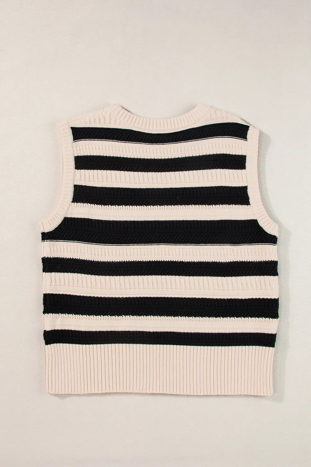 Color Block Round Neck Sweater Vest-TOPS / DRESSES-[Adult]-[Female]-2022 Online Blue Zone Planet