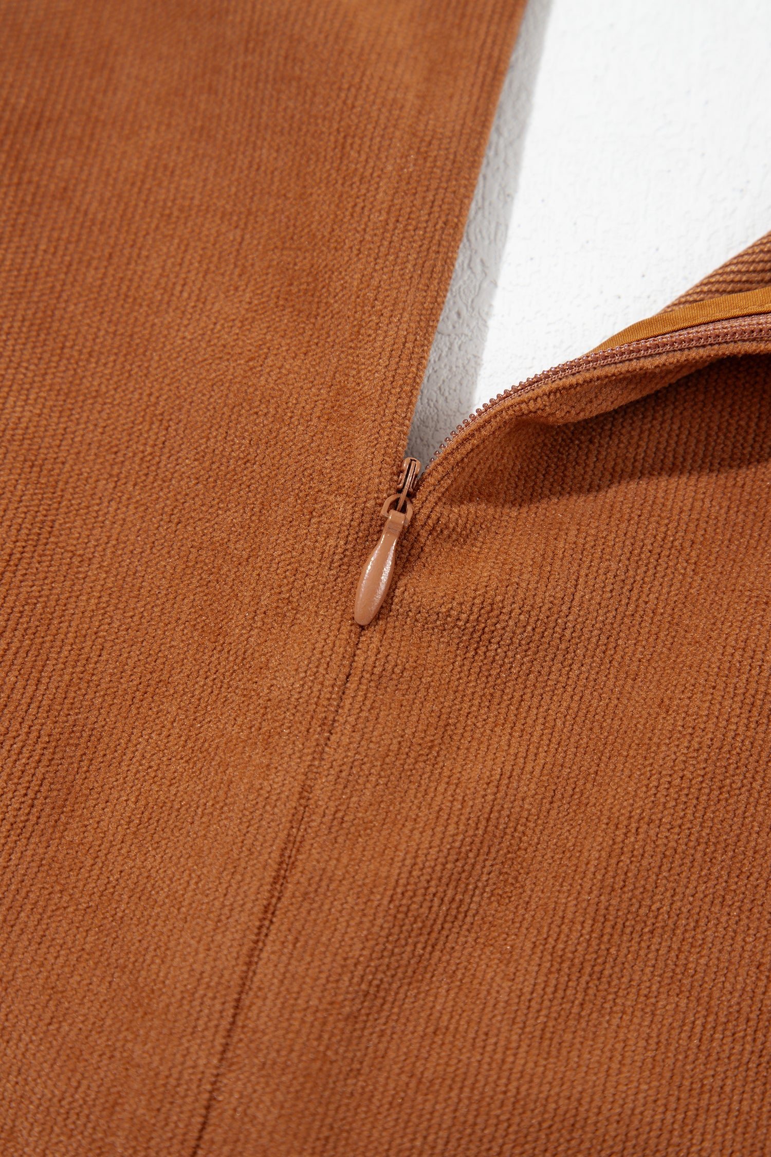 Cinnamon Solid Color Tie V Neck Sleeveless Corduroy Romper-Bottoms/Jumpsuits & Rompers-[Adult]-[Female]-2022 Online Blue Zone Planet