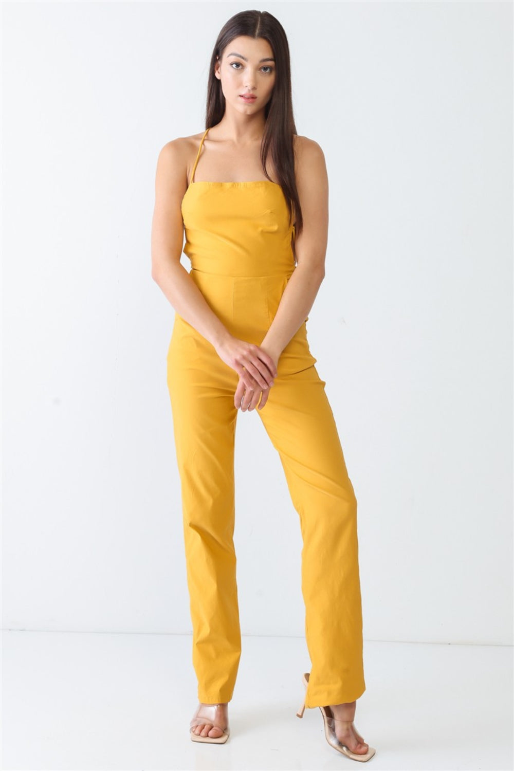 Doreli Group Backless Tied Spaghetti Strap Sleeveless Jumpsuit-TOPS / DRESSES-[Adult]-[Female]-2022 Online Blue Zone Planet