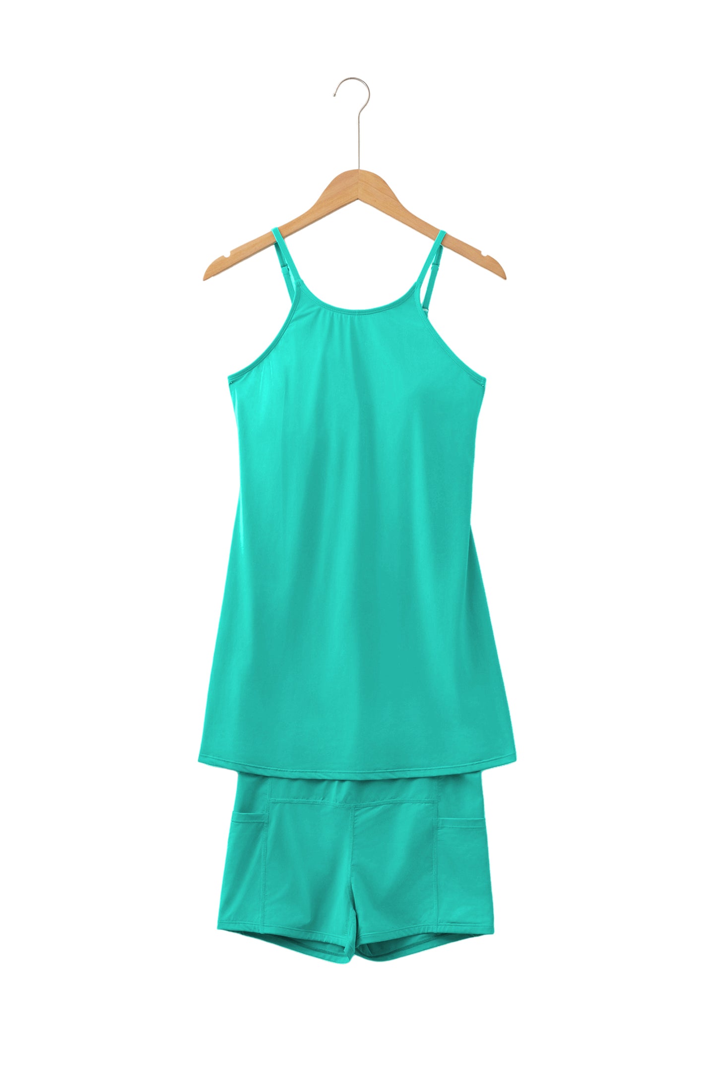 Pink Solid Color Tunic Tank Dress Athletic Shorts Two Piece Set-TOPS / DRESSES-[Adult]-[Female]-2022 Online Blue Zone Planet