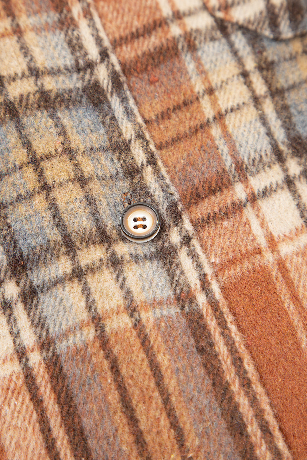 Brown Plaid Print Flap Pocket Buttoned Plus Size Shacket-Plus Size/Plus Size Outerwear-[Adult]-[Female]-2022 Online Blue Zone Planet