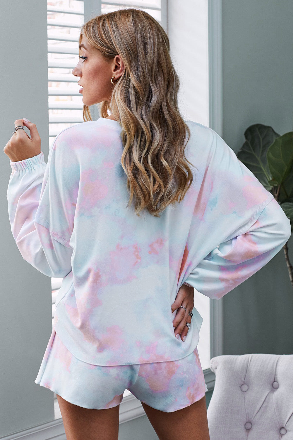 Orange Tie Dye Knit Lounge Set-Loungewear & Sleepwear/Loungewear-[Adult]-[Female]-2022 Online Blue Zone Planet