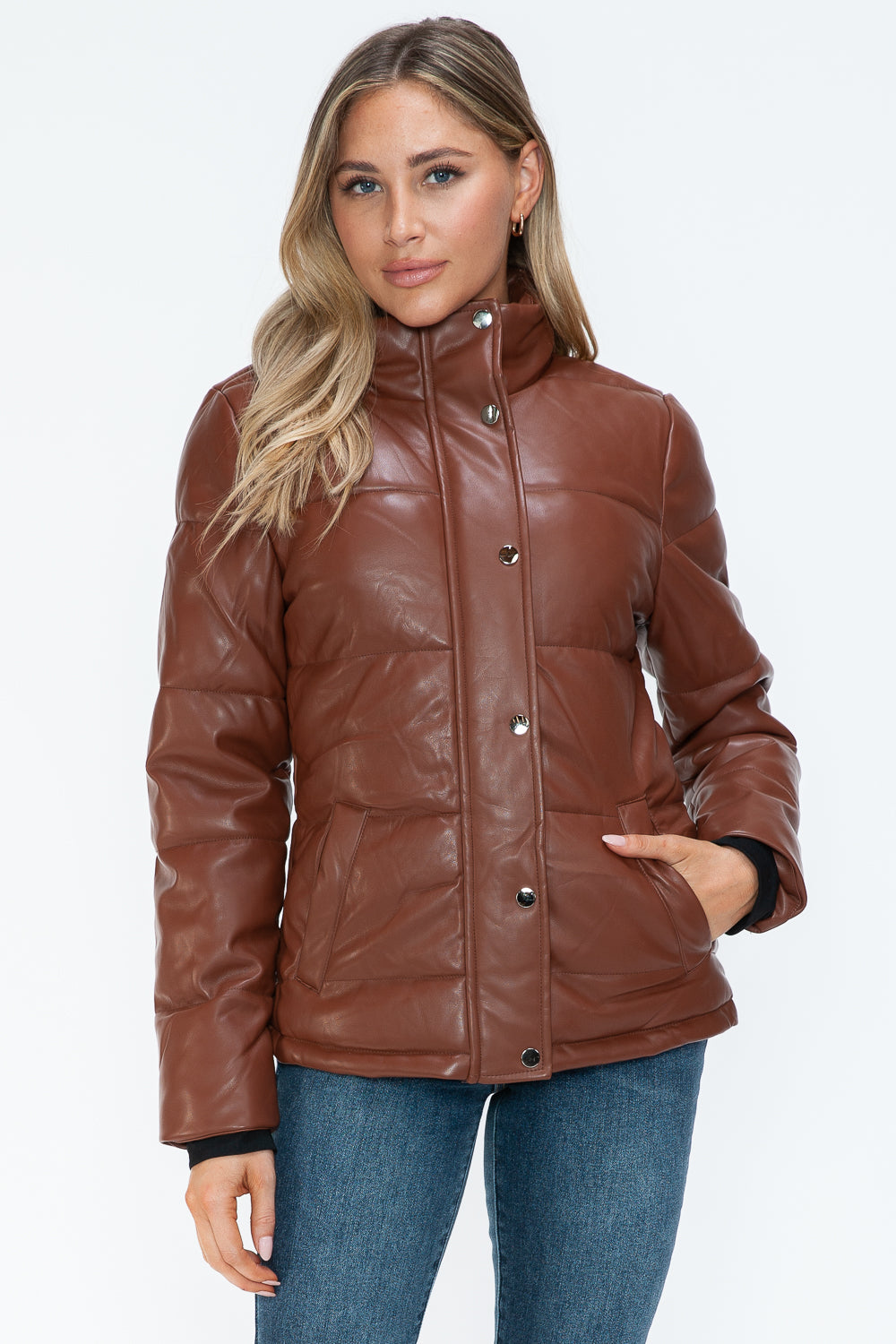 Blue Zone Planet | YMI Pocketed Zip Up Turtleneck Puffer Jacket-TOPS / DRESSES-[Adult]-[Female]-2022 Online Blue Zone Planet