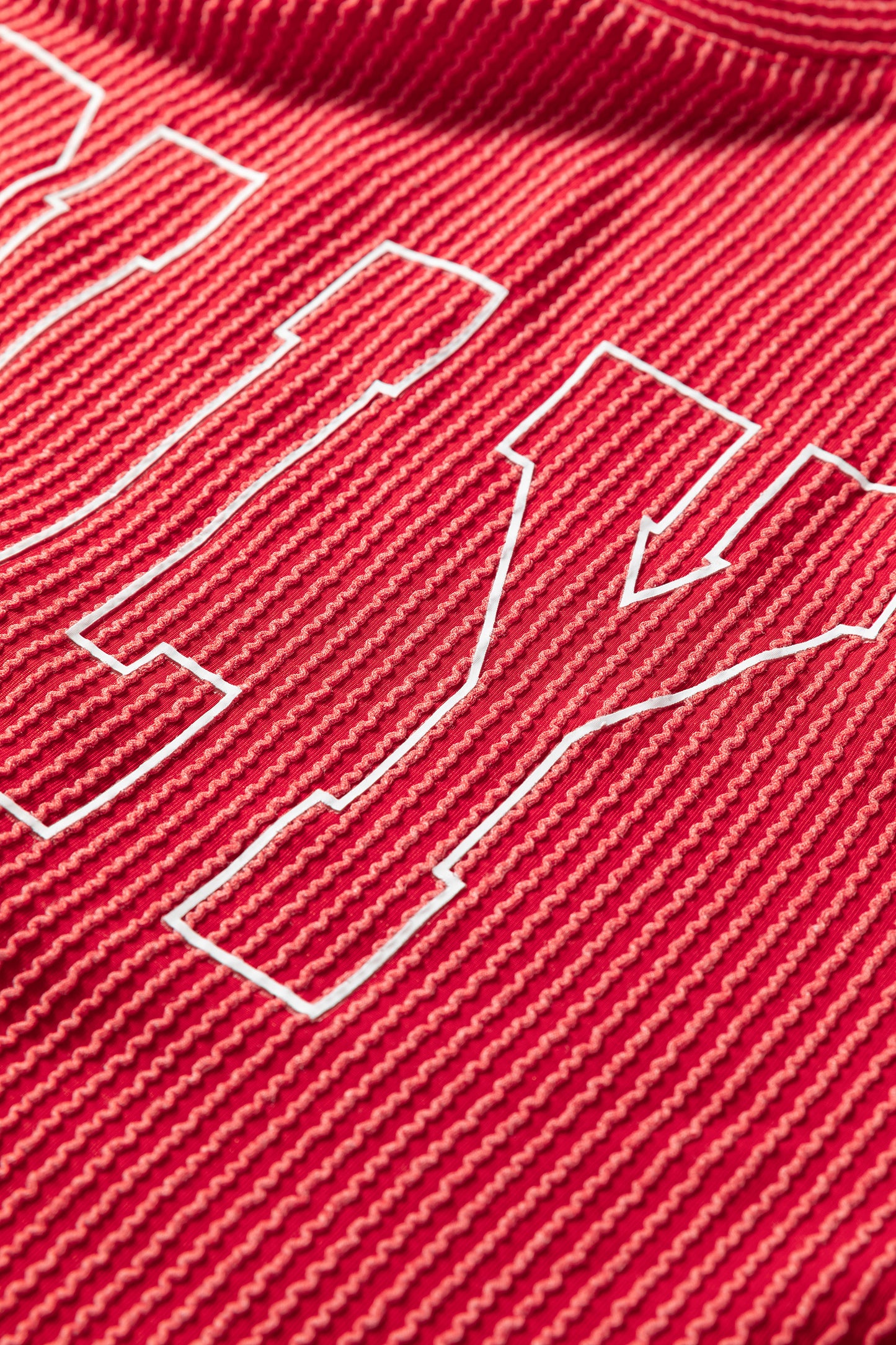 Racing Red Twisted Rib Outlined Merry Letter Graphic Loose Long Sleeve Top-Tops/Long Sleeve Tops-[Adult]-[Female]-2022 Online Blue Zone Planet