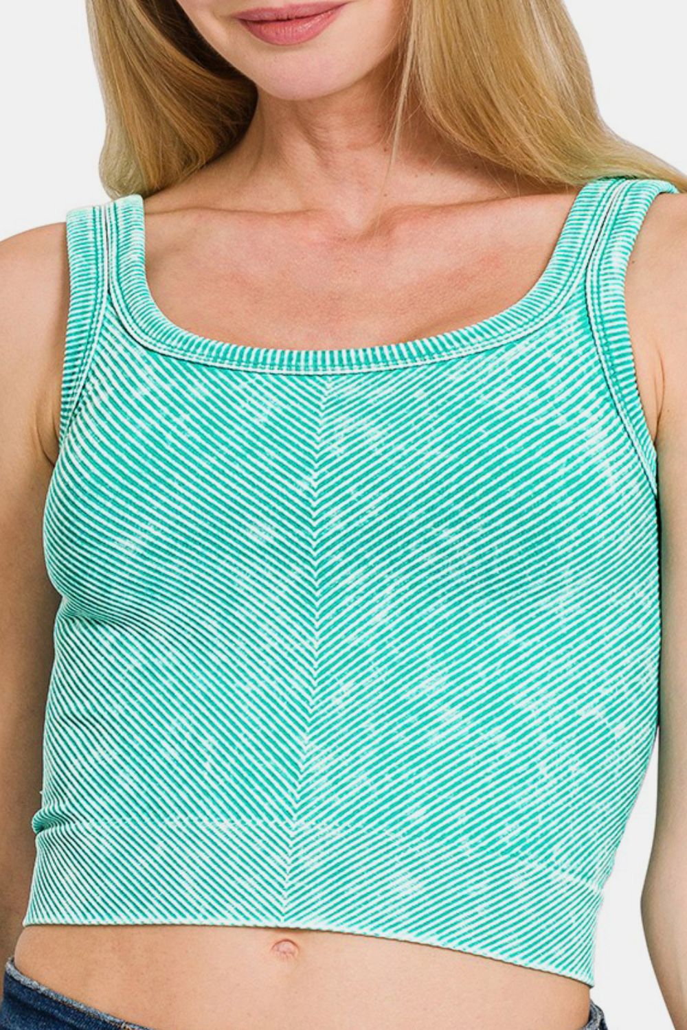 Zenana Washed Ribbed Scoop Neck Wide Strap Tank-TOPS / DRESSES-[Adult]-[Female]-2022 Online Blue Zone Planet