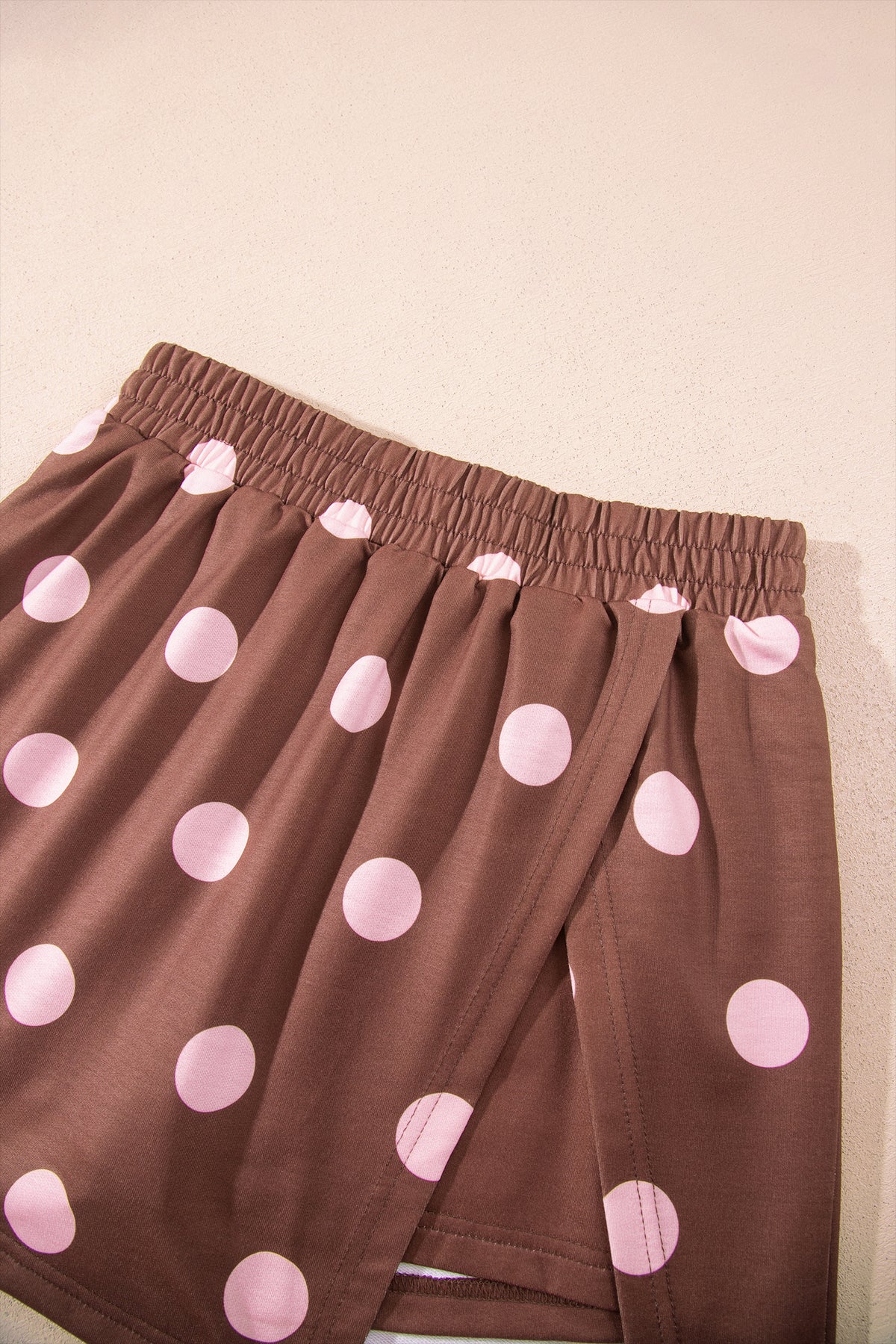 Brown Polka Dot Two Piece Set Long Sleeve Casual Skirt Set-Two Piece Sets/Two Piece Dresses-[Adult]-[Female]-2022 Online Blue Zone Planet
