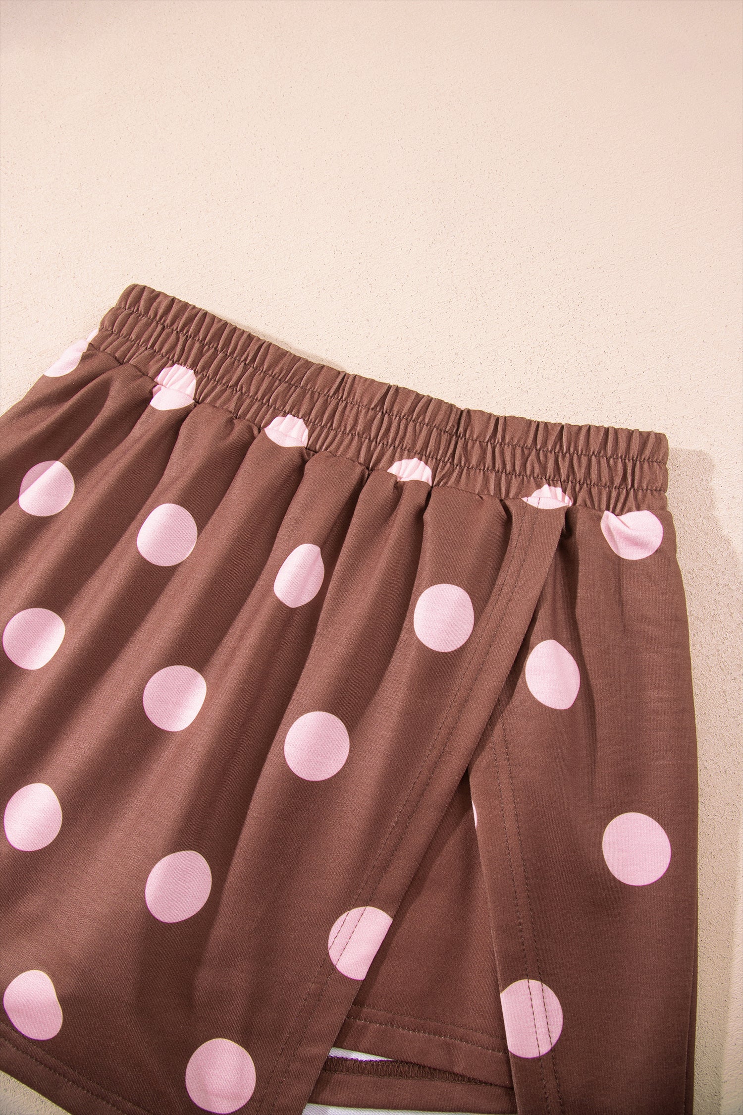 Brown Polka Dot Two Piece Set Long Sleeve Casual Skirt Set-Two Piece Sets/Two Piece Dresses-[Adult]-[Female]-2022 Online Blue Zone Planet