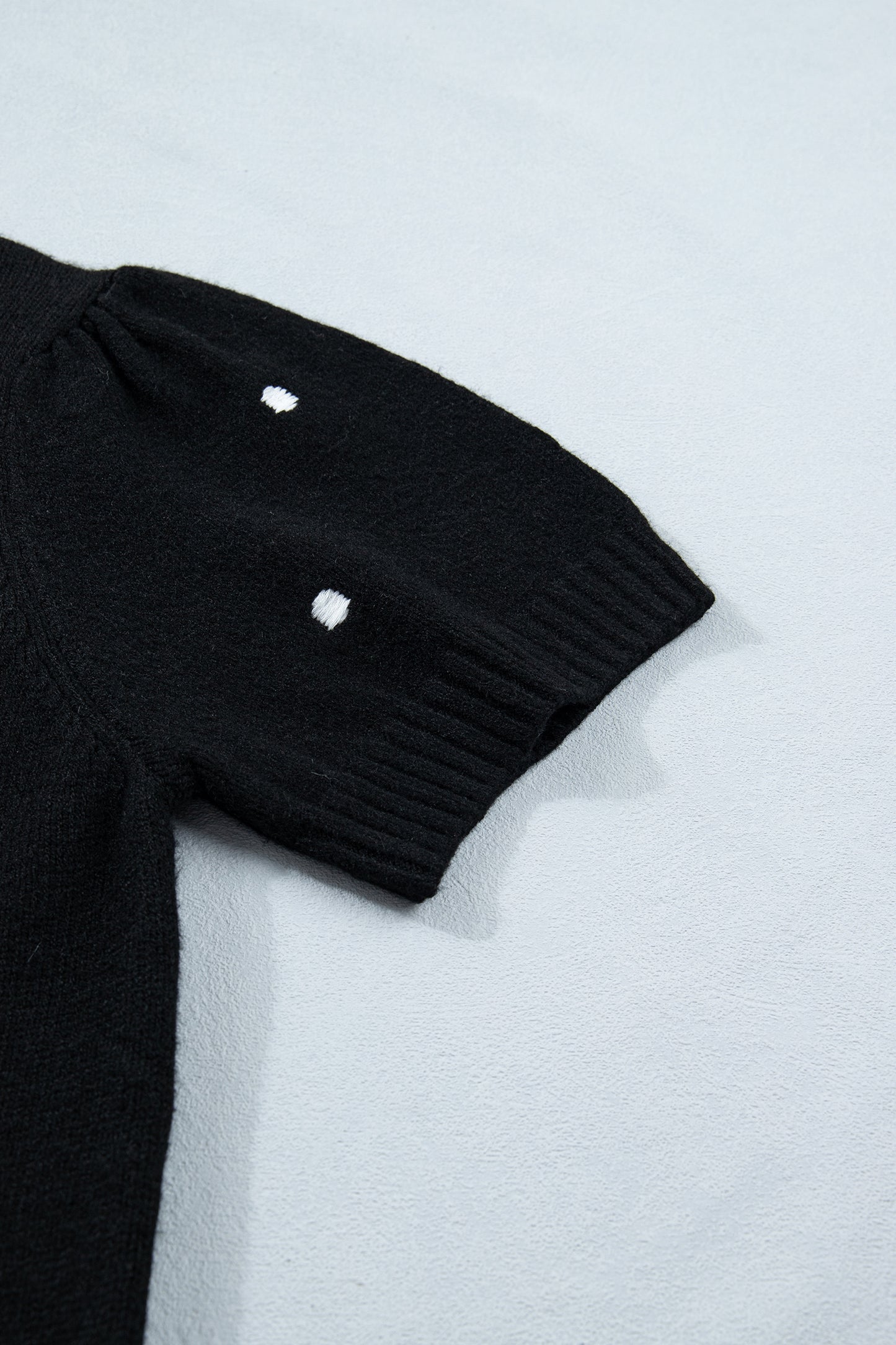 Black Elegant Polka Dot Bubble Short Sleeve Sweater-TOPS / DRESSES-[Adult]-[Female]-2022 Online Blue Zone Planet