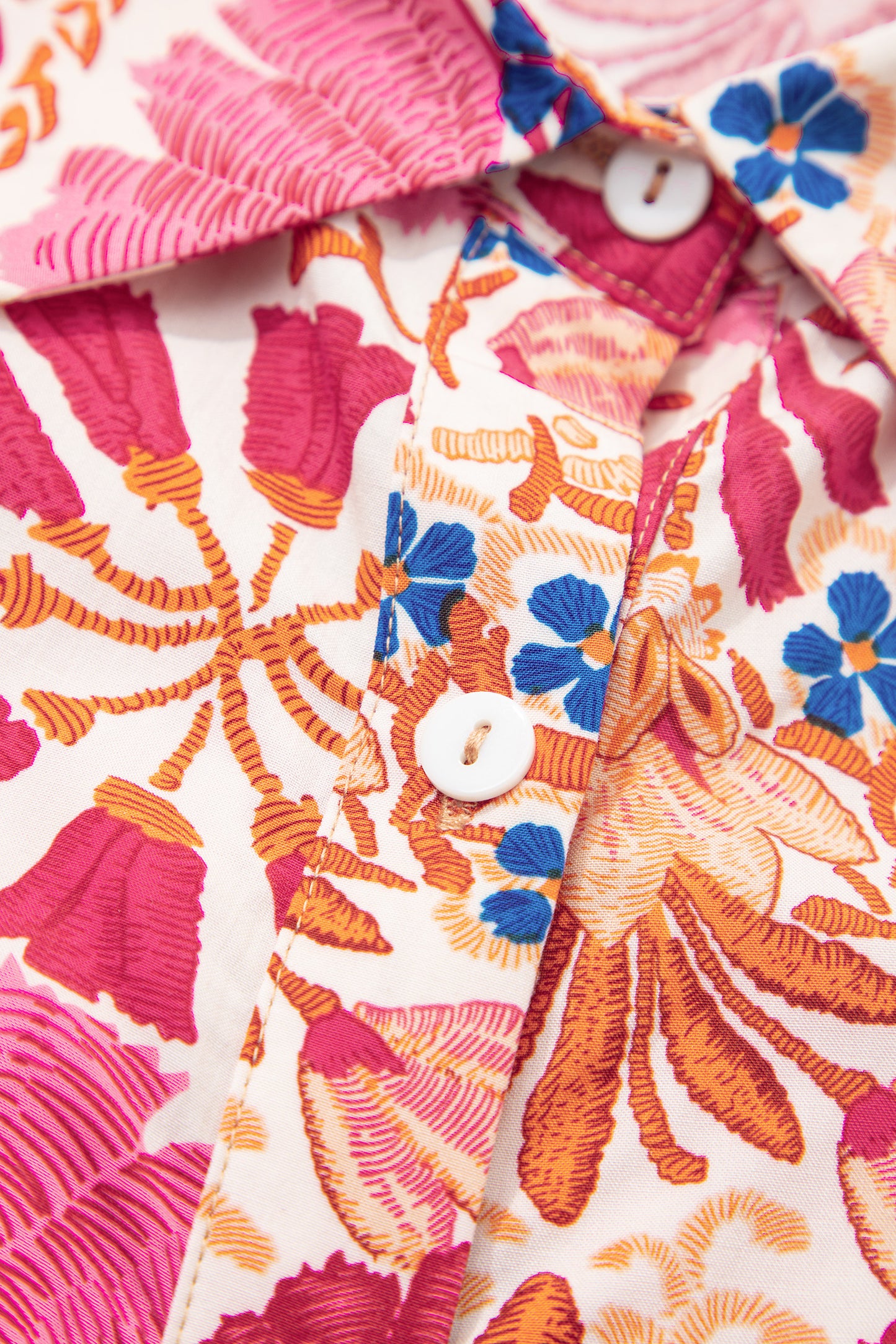 Red Fall Flower Print Long Sleeve Mini Dress-Dresses/Mini Dresses-[Adult]-[Female]-2022 Online Blue Zone Planet