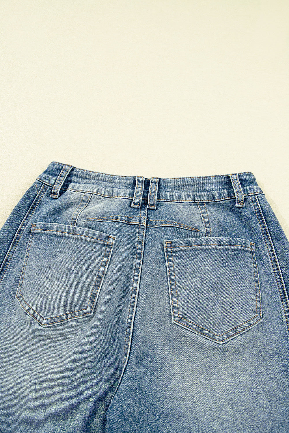 Dusk Blue Vintage Washed Seam Detail Shift Jeans-Bottoms/Jeans-[Adult]-[Female]-2022 Online Blue Zone Planet