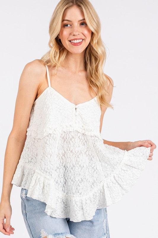 Mittoshop Textured V-Neck Cami-TOPS / DRESSES-[Adult]-[Female]-2022 Online Blue Zone Planet