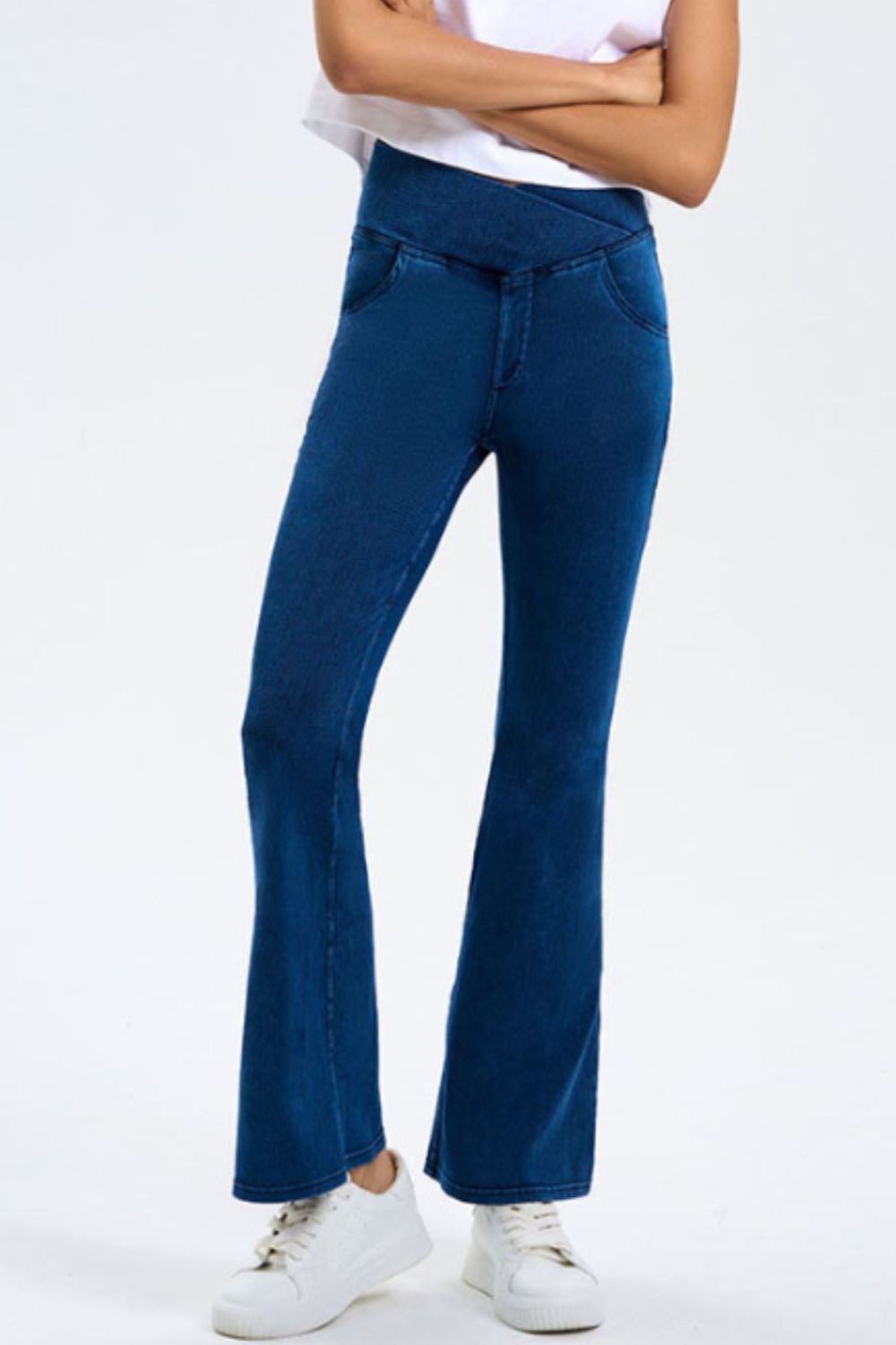 Basic Bae Pocketed Highly Stretchy Bootcut Jeans-BOTTOMS SIZES SMALL MEDIUM LARGE-[Adult]-[Female]-2022 Online Blue Zone Planet