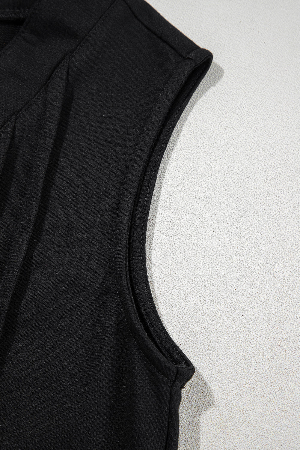Black White Tie V Neck Pintuck Sleeveless Loose Romper-Bottoms/Jumpsuits & Rompers-[Adult]-[Female]-2022 Online Blue Zone Planet