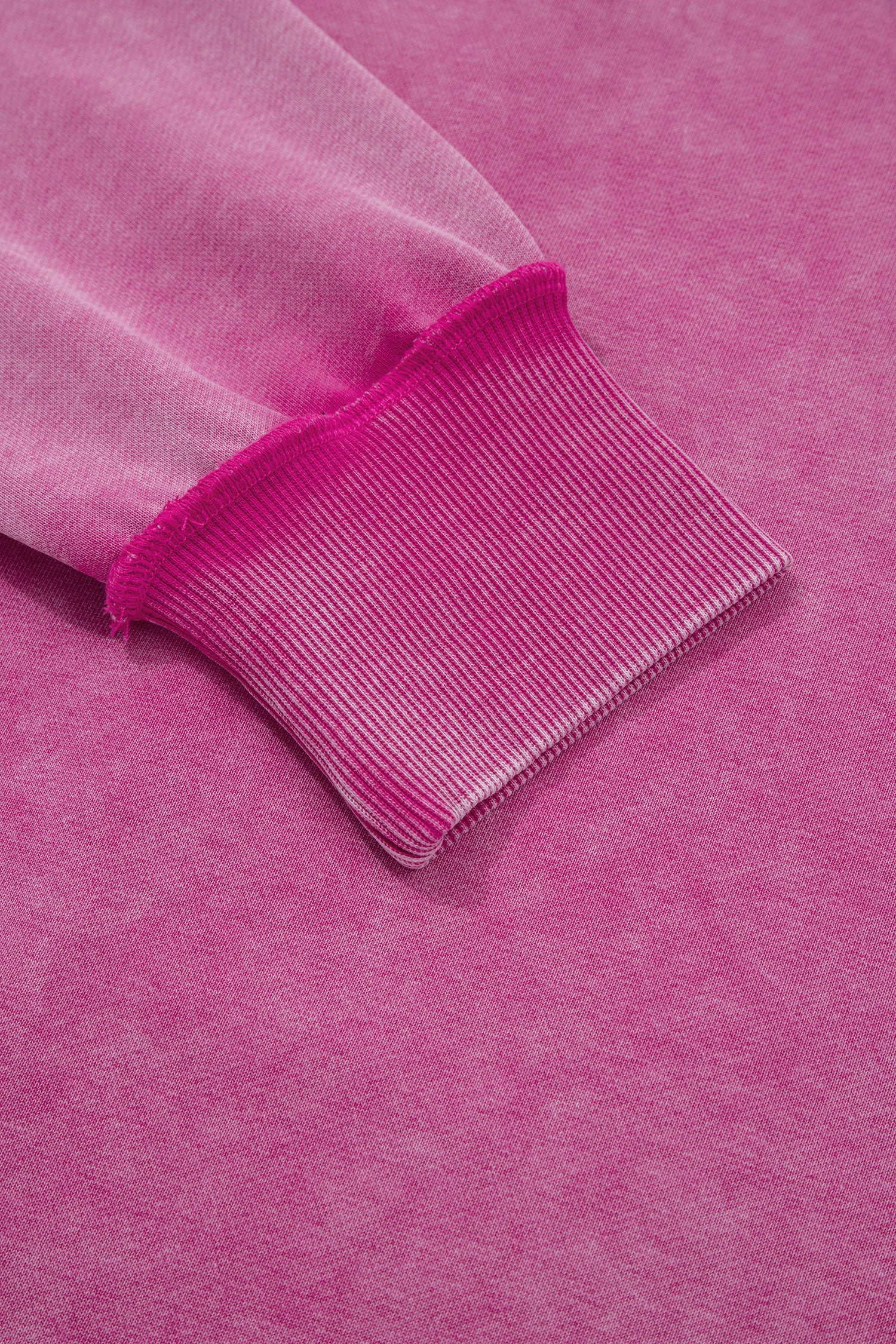 Rose Red Mineral Wash Exposed Seam Side Slit Sweatshirt-Tops/Sweatshirts & Hoodies-[Adult]-[Female]-2022 Online Blue Zone Planet