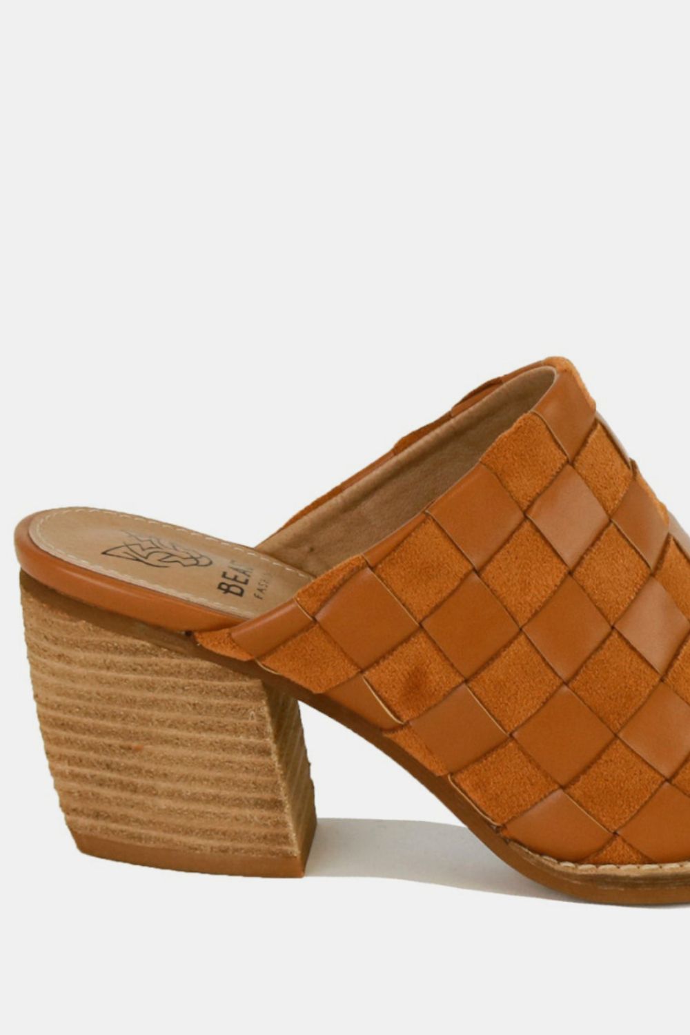 Beast Fashion Woven Checkerboard Block Heel Mule Shoes-SHOES-[Adult]-[Female]-2022 Online Blue Zone Planet