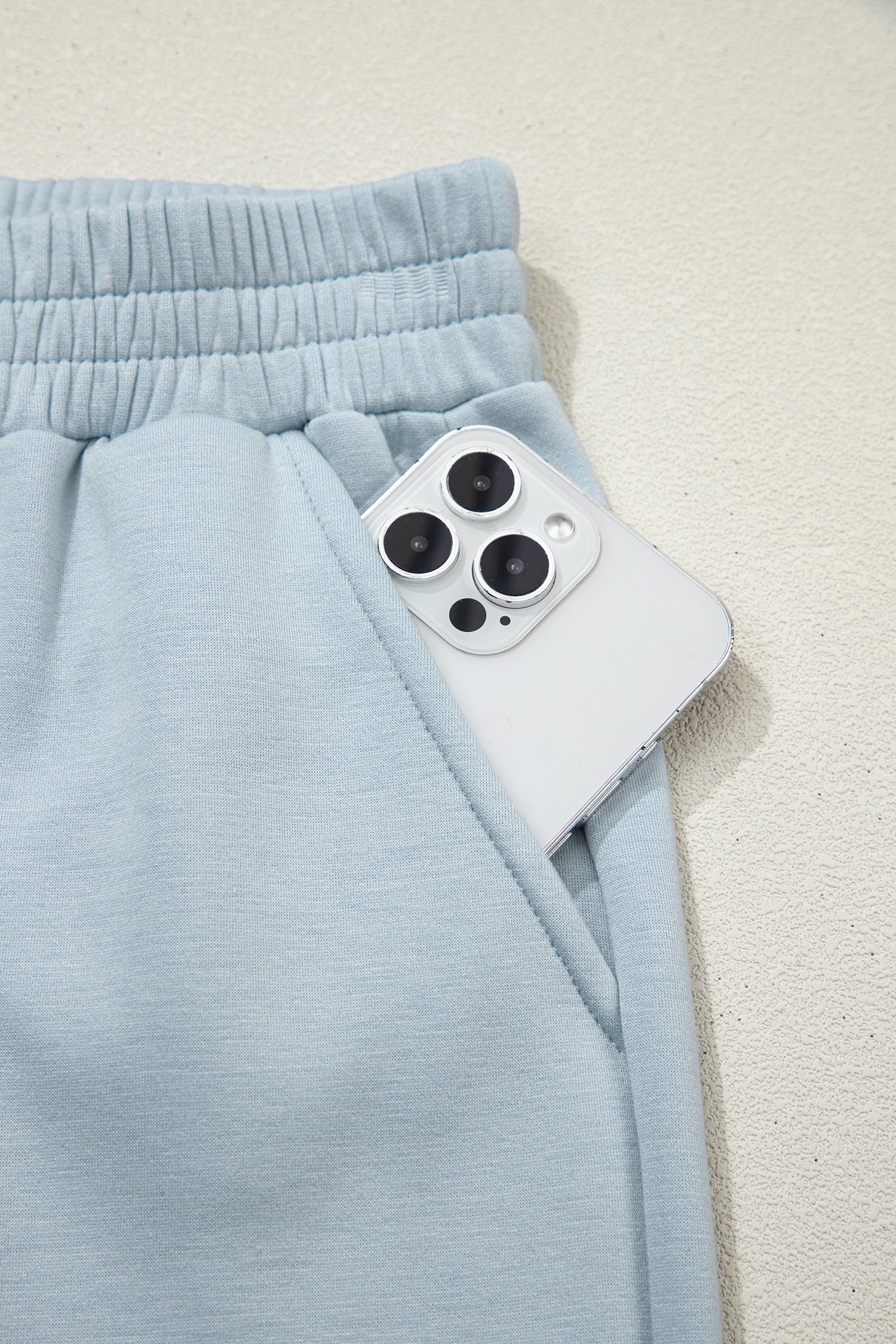 Beau Blue Half Zip Polo Tee Casual Pant Set-Two Piece Sets/Pant Sets-[Adult]-[Female]-2022 Online Blue Zone Planet