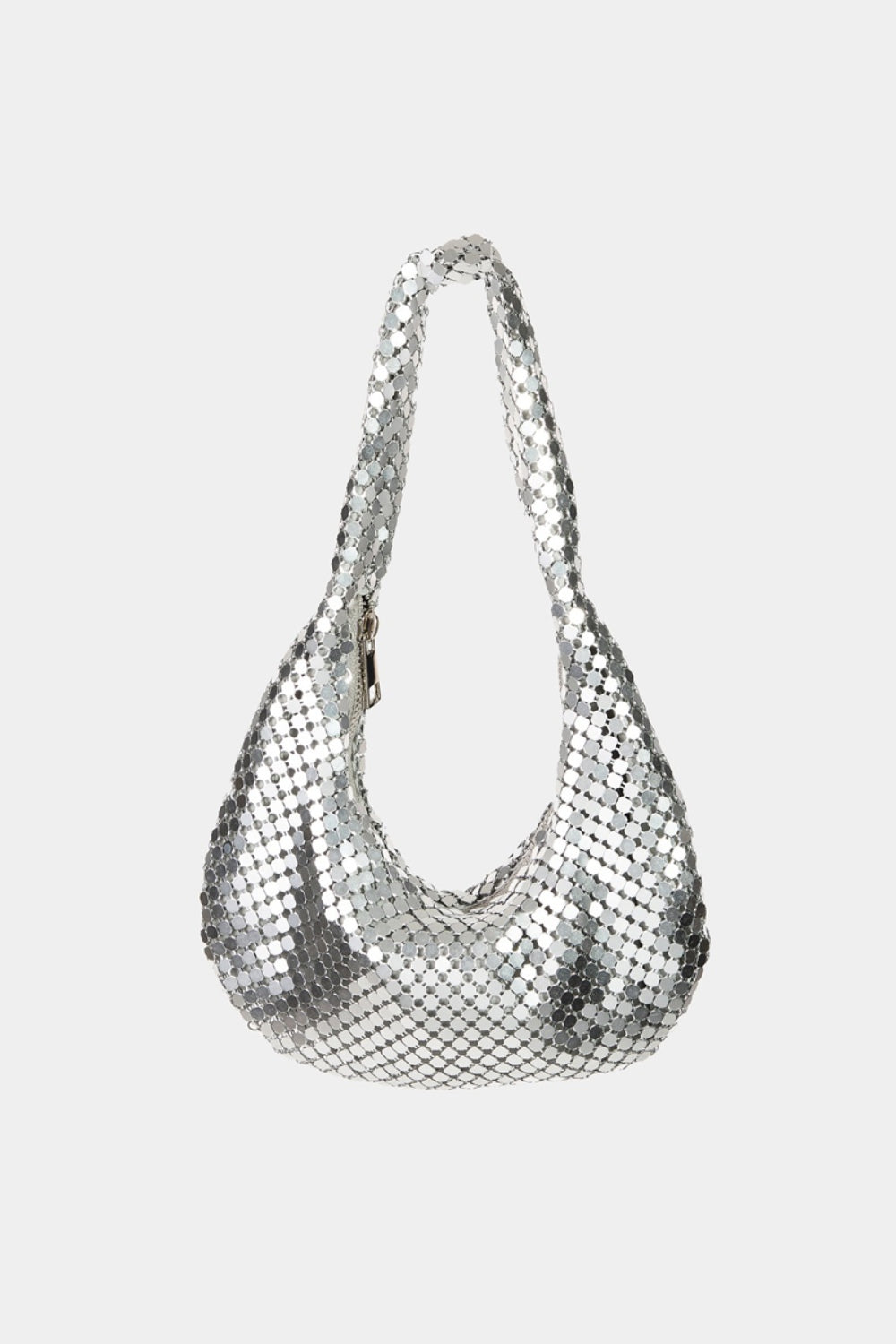 Fame Sequin Disc Handbag-HANDBAGS-[Adult]-[Female]-Silver-One Size-2022 Online Blue Zone Planet