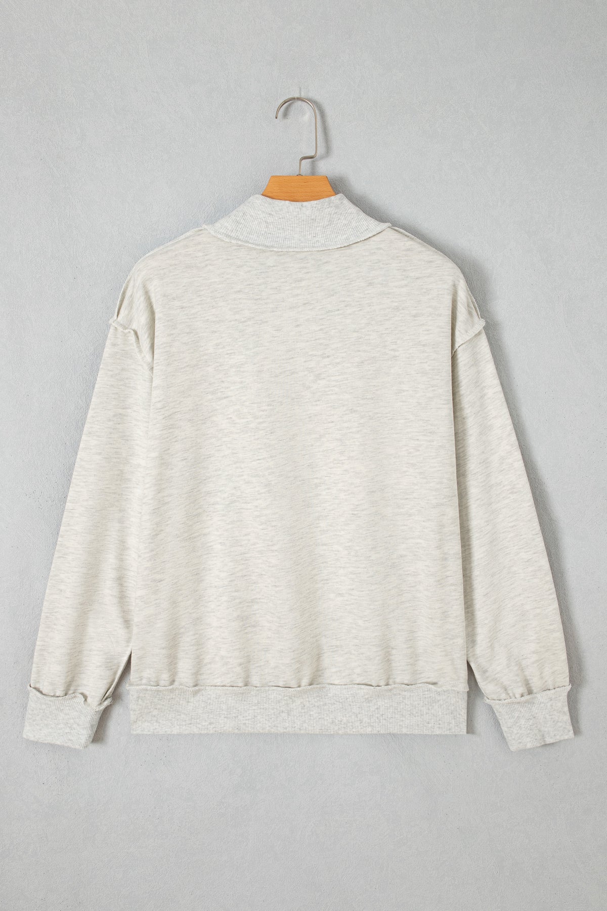 Gray High Neck Polka Dot Slogan Printed Baggy Sweatshirt-Tops/Sweatshirts & Hoodies-[Adult]-[Female]-2022 Online Blue Zone Planet