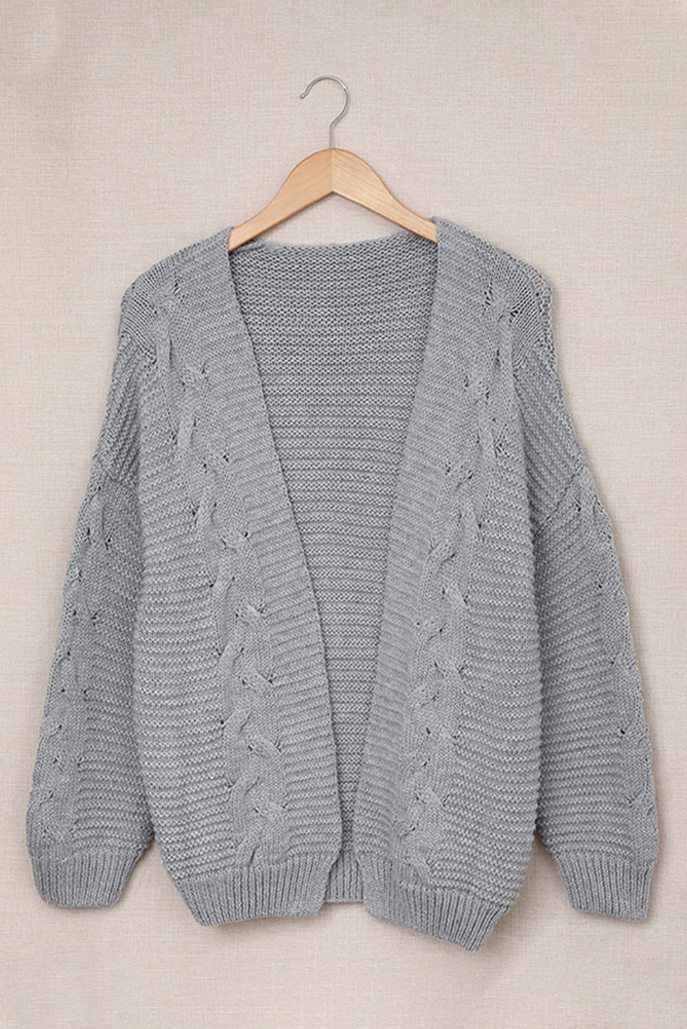 Blue Zone Planet | Cable-Knit Open Front Cardigan-TOPS / DRESSES-[Adult]-[Female]-2022 Online Blue Zone Planet