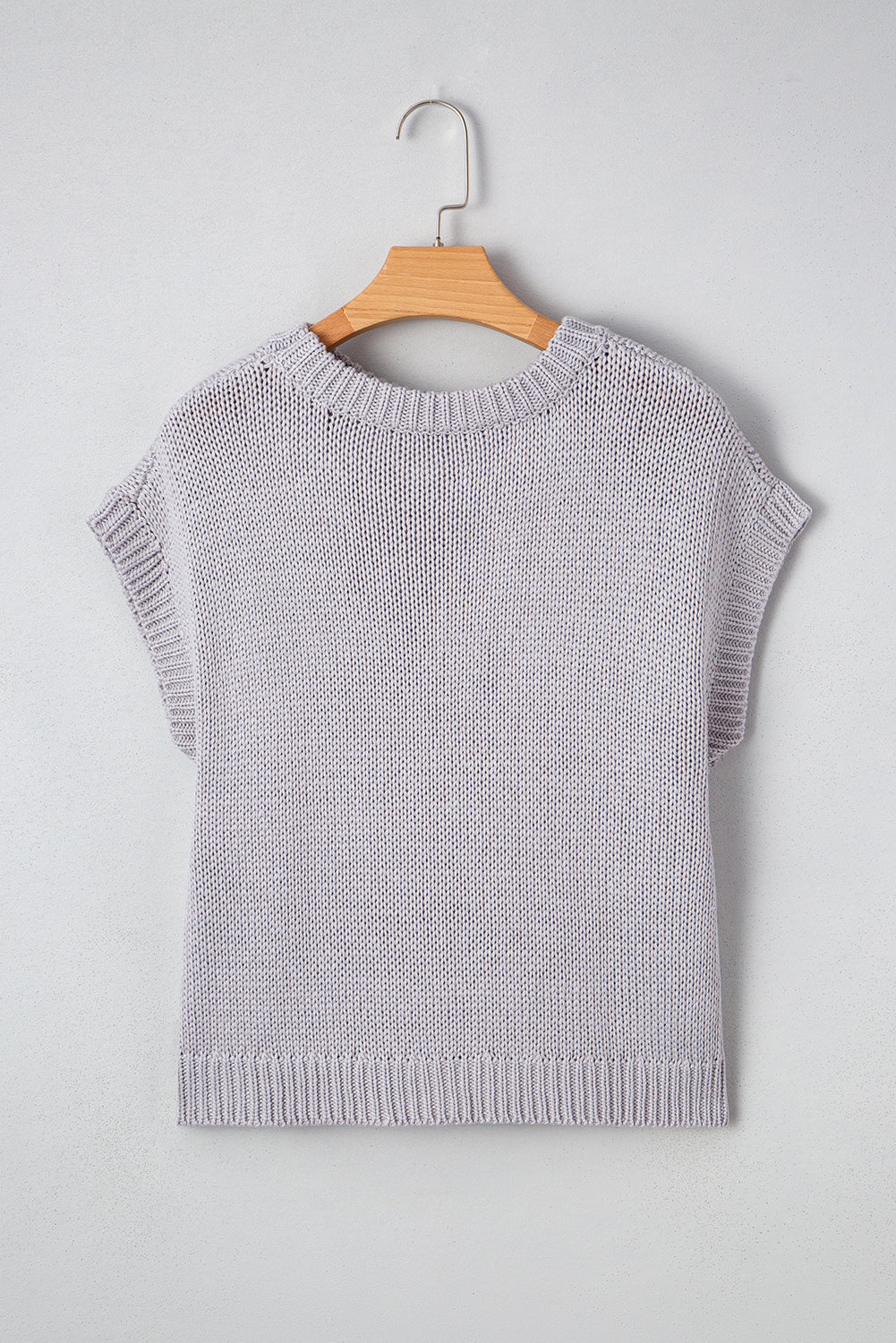 Light Grey Bowknot Applique Cap Sleeve Sweater-TOPS / DRESSES-[Adult]-[Female]-2022 Online Blue Zone Planet