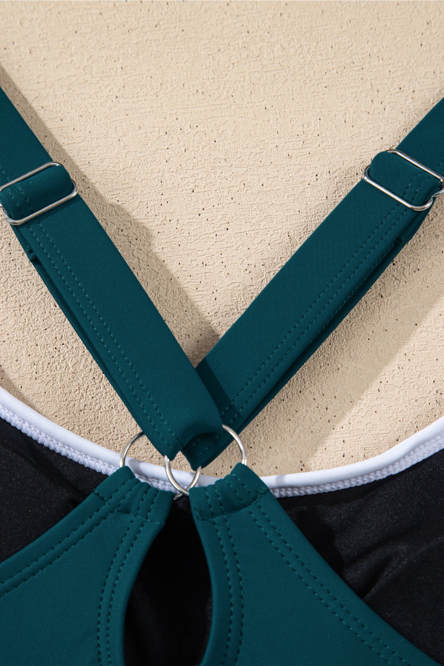 Blue Sapphire Contrast Edge Ruffled High Waist One Piece Swim Dress-TOPS / DRESSES-[Adult]-[Female]-2022 Online Blue Zone Planet