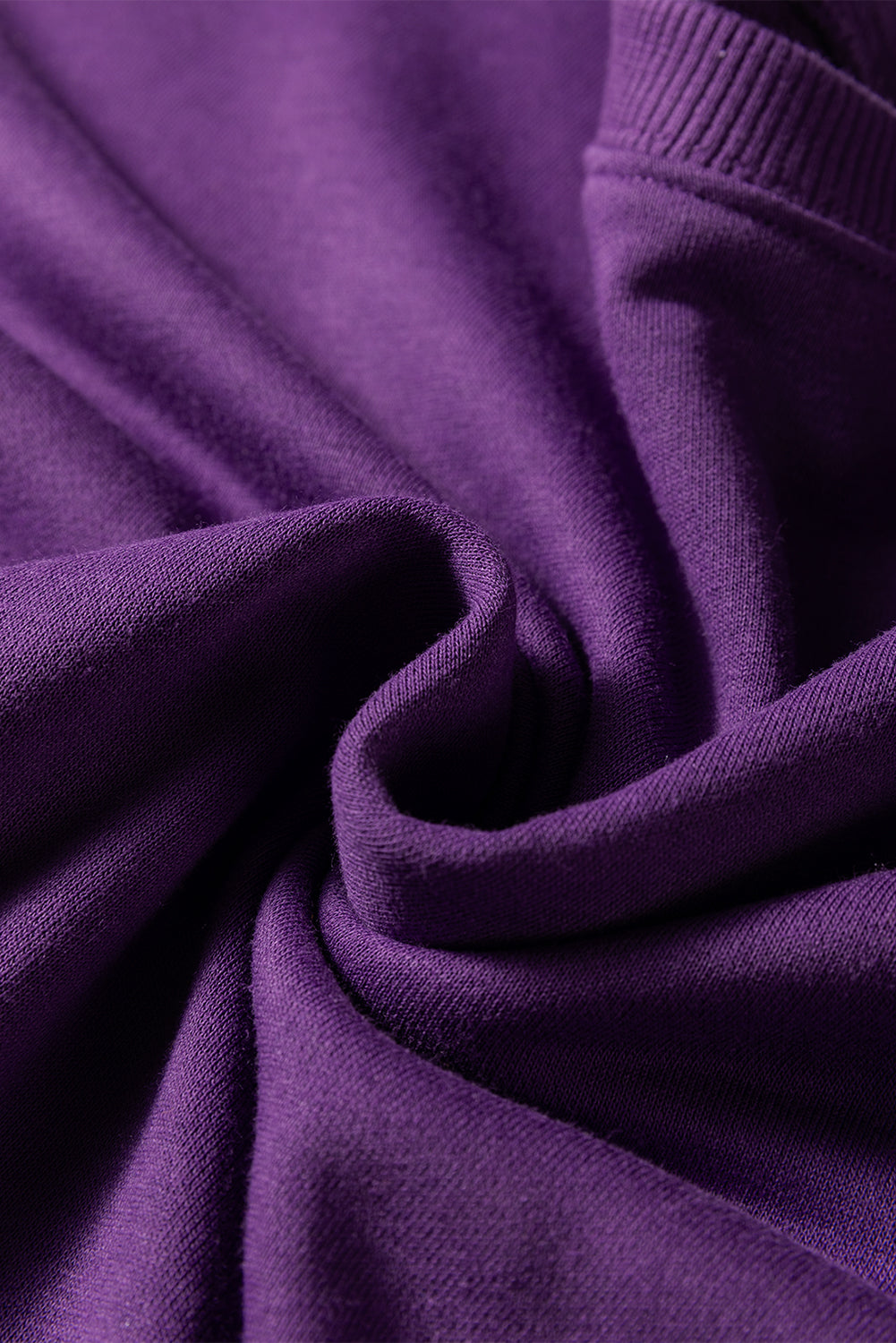 Tillandsia Purple Varsity Striped Detail Drop Shoulder Oversized Sweatshirt-Tops/Sweatshirts & Hoodies-[Adult]-[Female]-2022 Online Blue Zone Planet