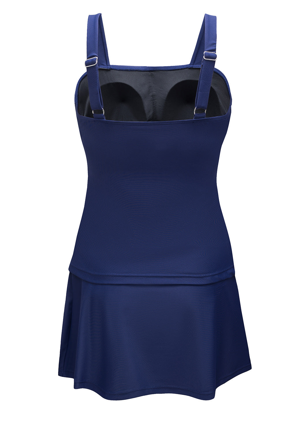 Green Solid Square Neck Sleeveless Tankini Swimsuit-Swimwear/Tankinis-[Adult]-[Female]-2022 Online Blue Zone Planet