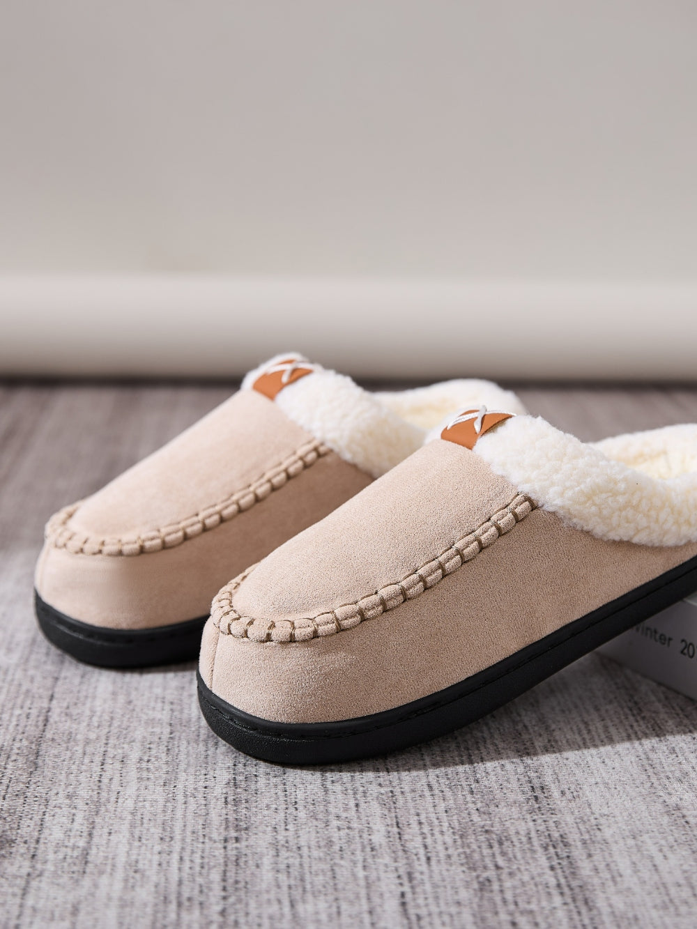 Contrast Round Toe Flat Slippers-SLIPPERS-[Adult]-[Female]-2022 Online Blue Zone Planet