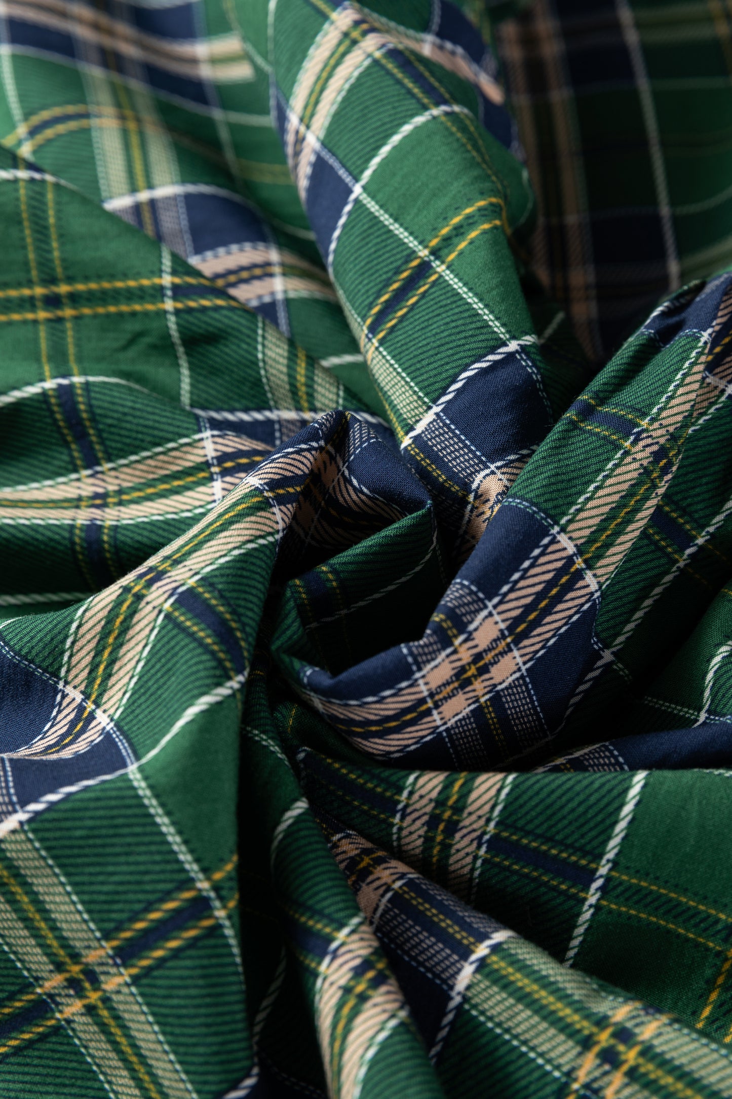 Green Plus Size Plaid Long Sleeve Notched Neck Shift Mini Dress-TOPS / DRESSES-[Adult]-[Female]-2022 Online Blue Zone Planet