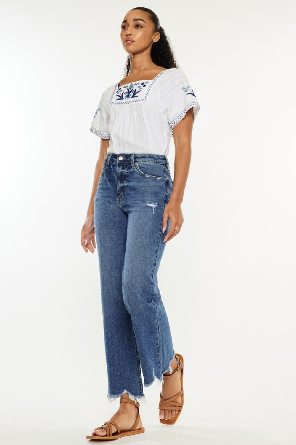 Kancan Full Size High Rise Slim Wide Leg Jeans-BOTTOMS SIZES SMALL MEDIUM LARGE-[Adult]-[Female]-2022 Online Blue Zone Planet