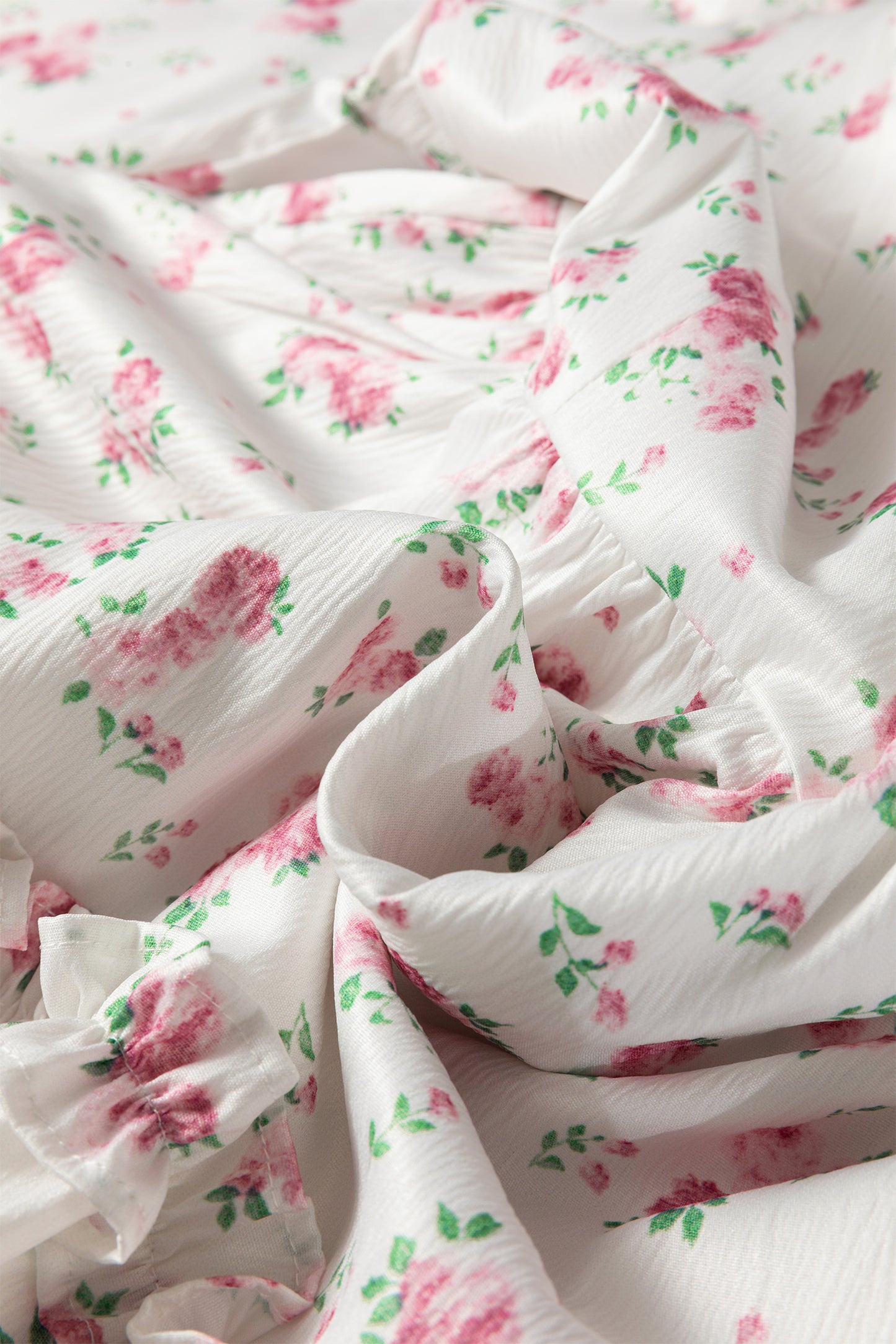 Pink Floral Print Long Sleeve Ruffle Detail Flared Mini Dress-TOPS / DRESSES-[Adult]-[Female]-2022 Online Blue Zone Planet