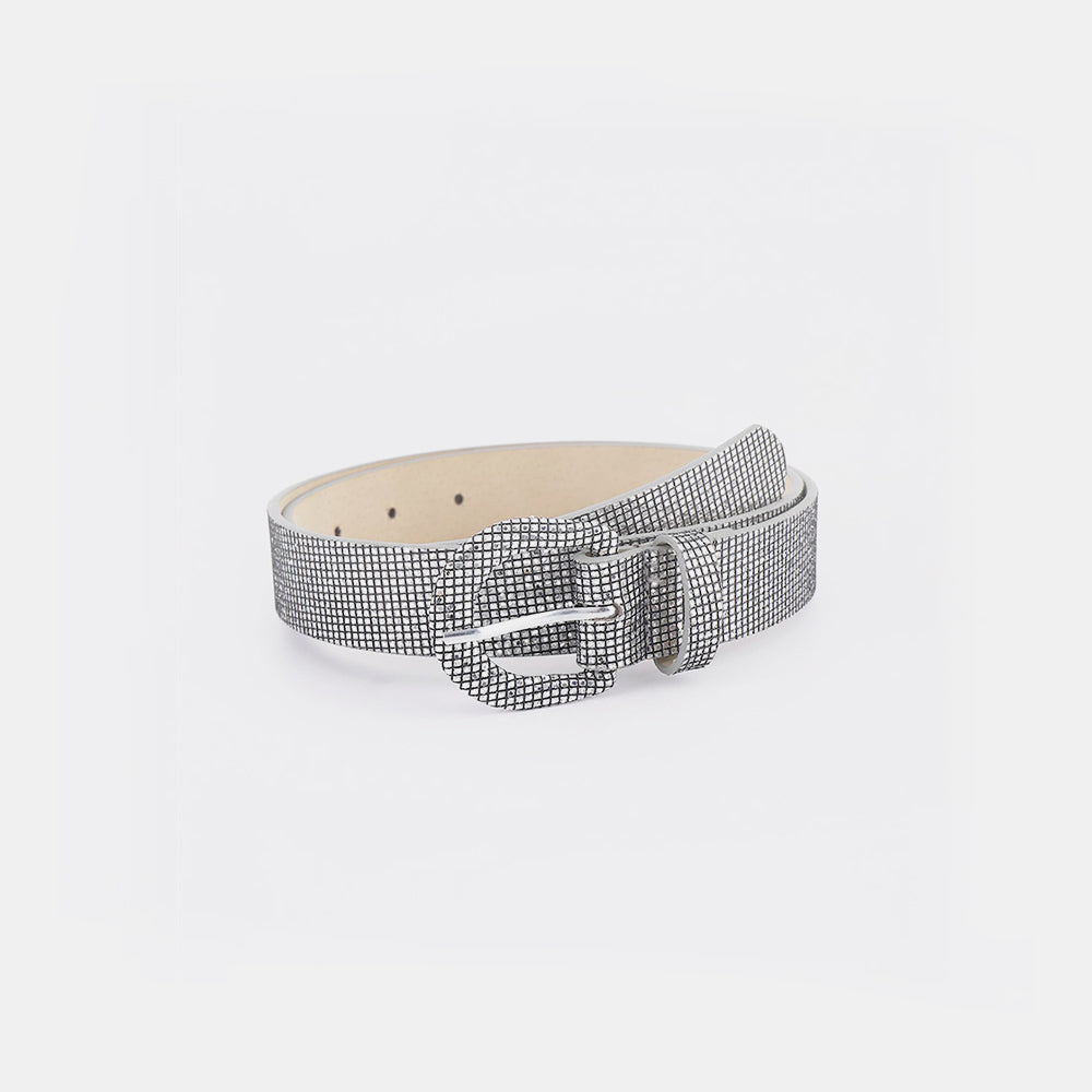 Sequin PU Leather Belt-BELTS-[Adult]-[Female]-Light Gray-S-2022 Online Blue Zone Planet