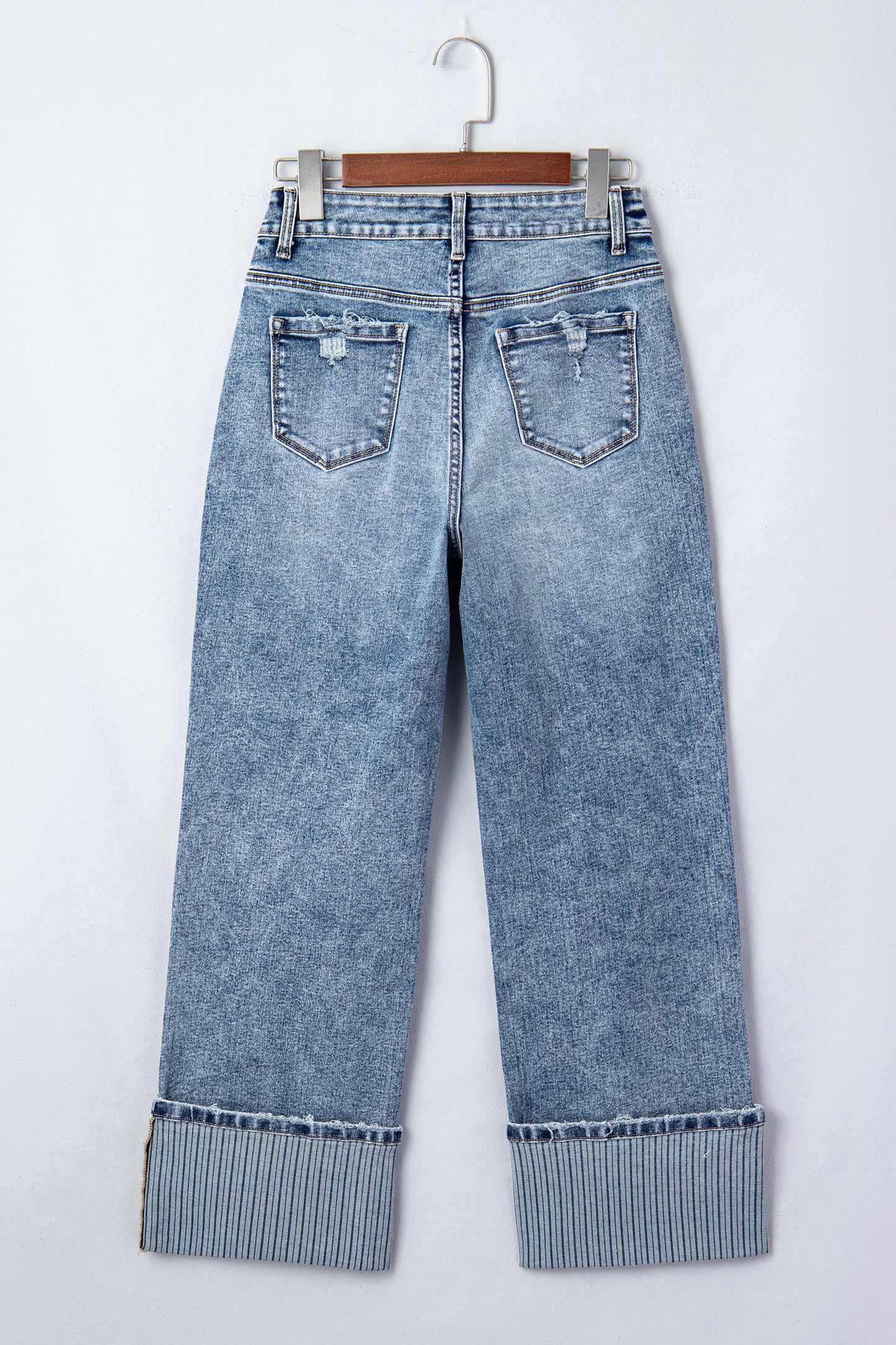 Ashleigh Blue Cuffed Straight Loose Jeans-Bottoms/Jeans-[Adult]-[Female]-2022 Online Blue Zone Planet