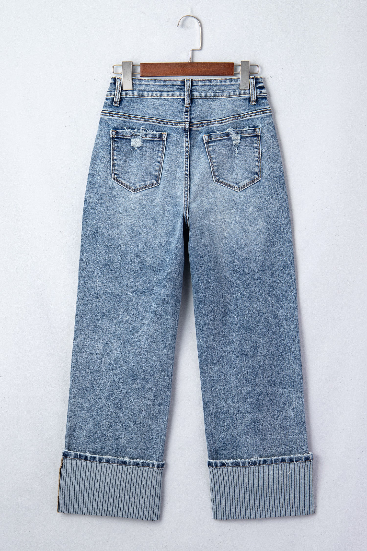 Ashleigh Blue Cuffed Straight Loose Jeans-Bottoms/Jeans-[Adult]-[Female]-2022 Online Blue Zone Planet