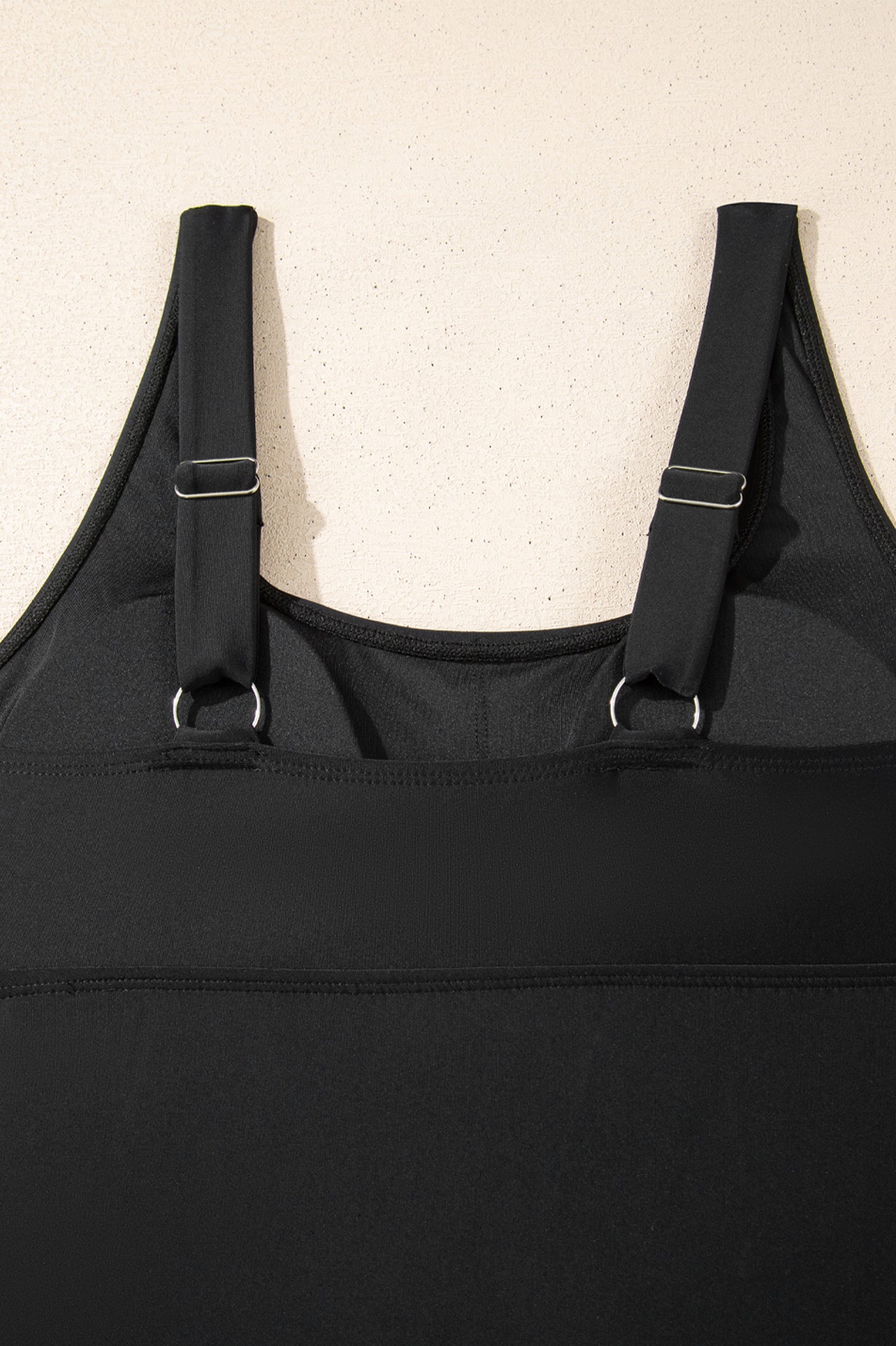 Black Scoop Neck Adjustable Tankini and Matching Skort Bathing Suit